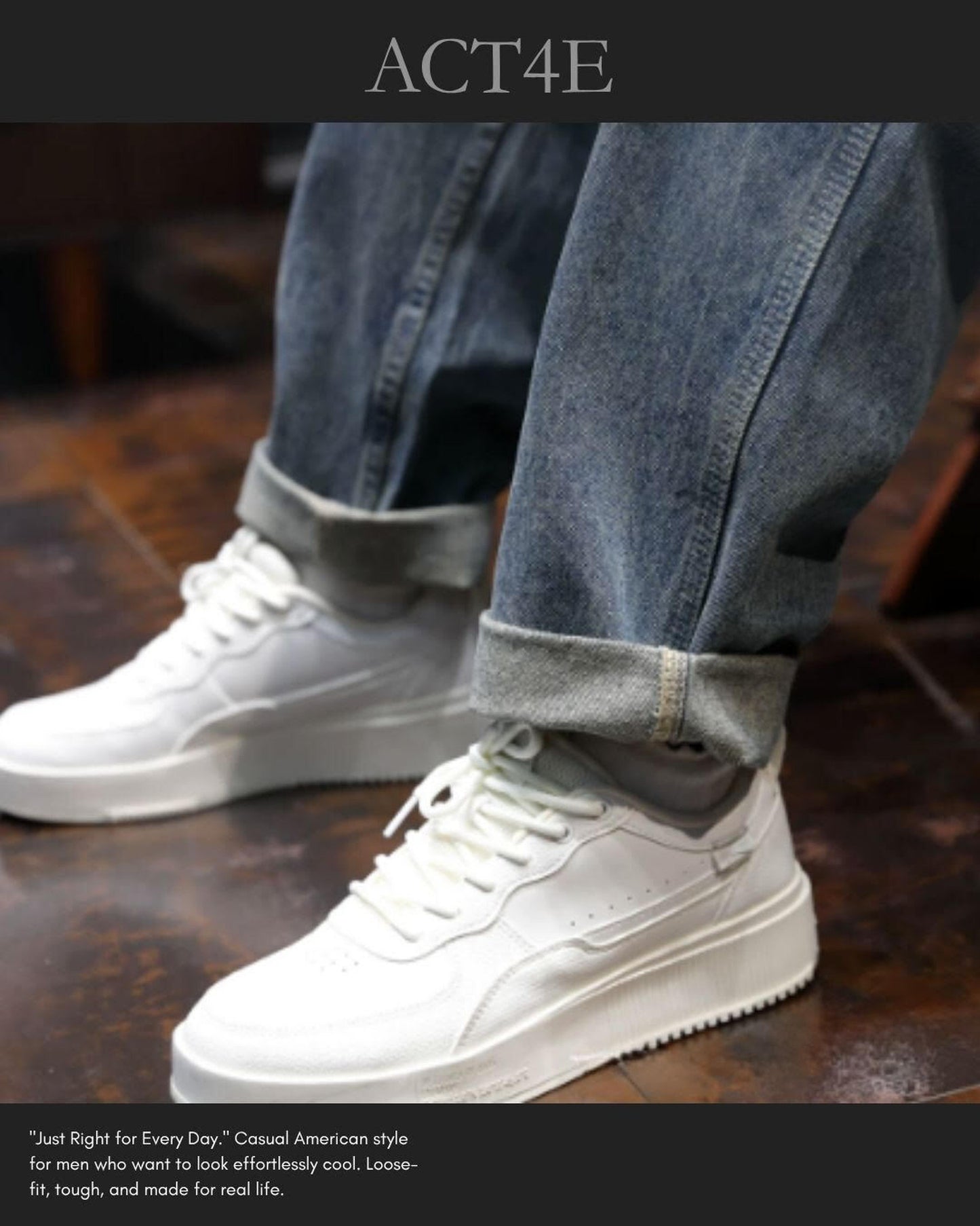 washed tapered wide denim pants 【ACT0008】