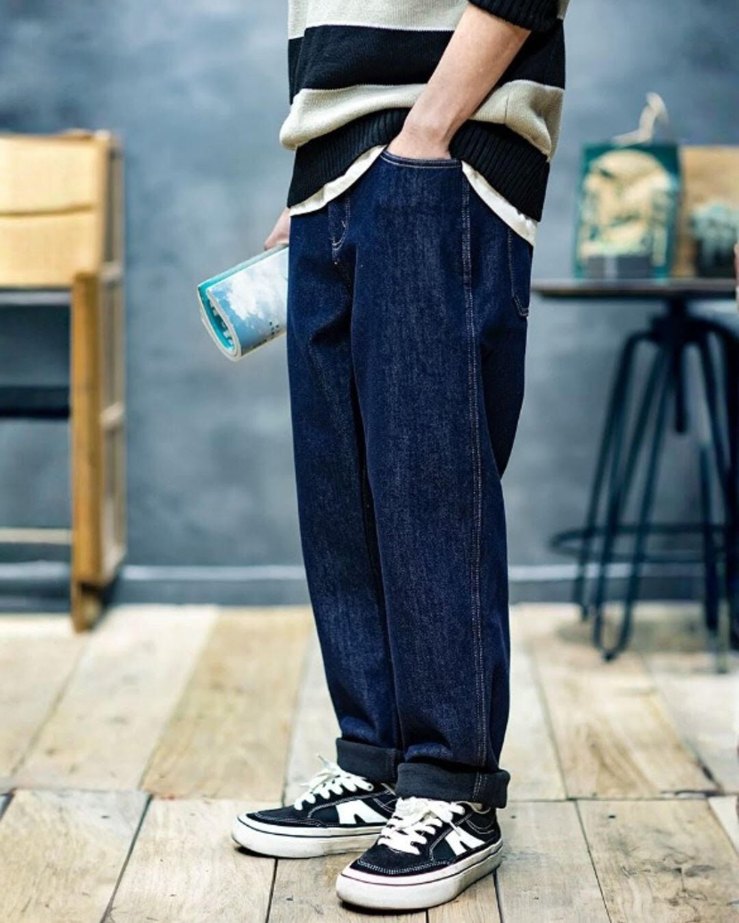 vintage straight denim pants 2color 【ACT0011】