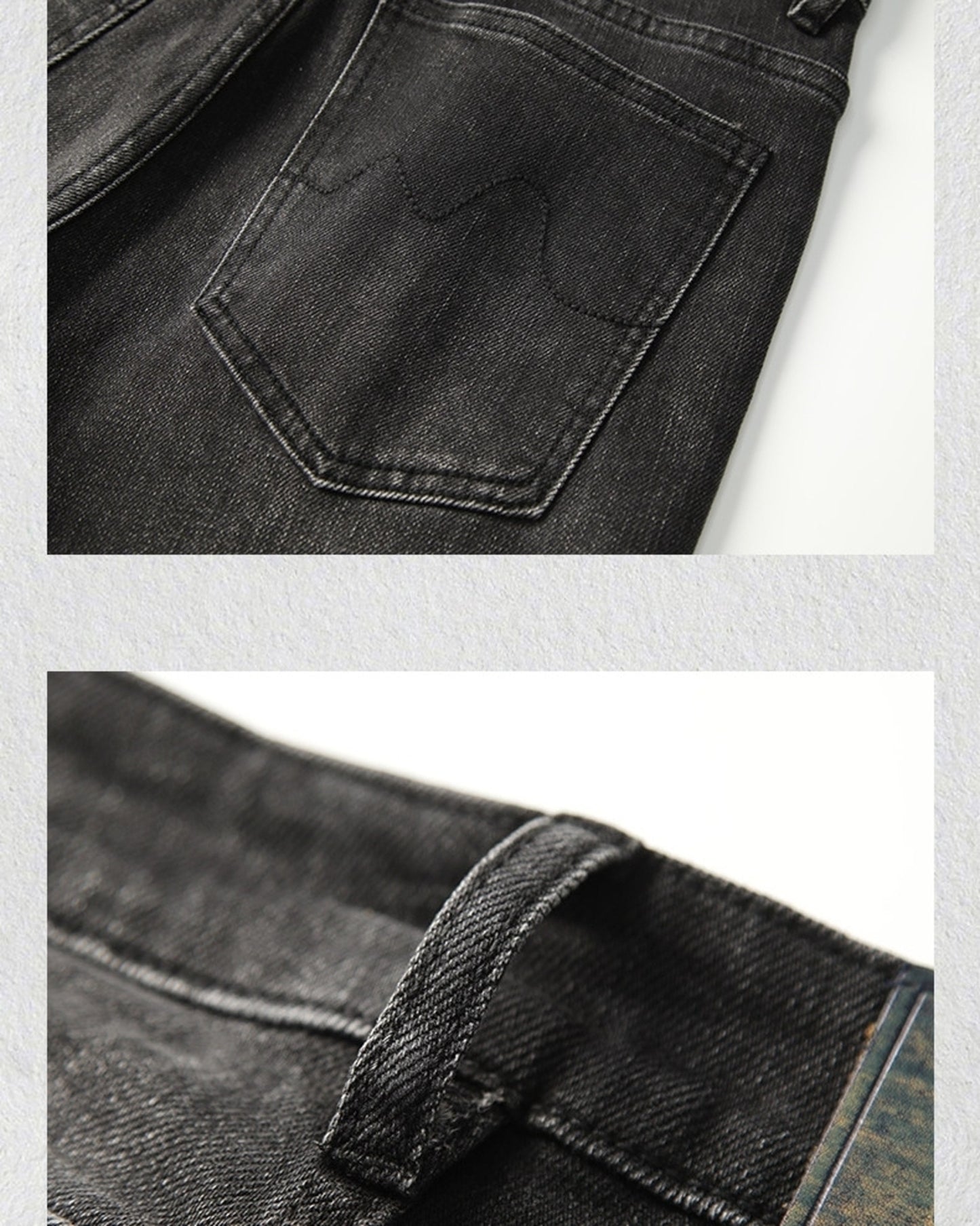 vintage heavy weight loose straight denim pants 2color 【ACT0224】