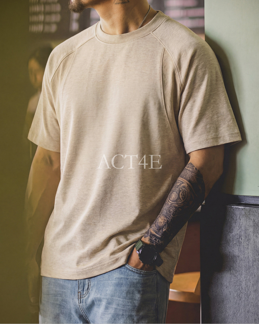 Raglan-Sleeve Casual Loose T-Shirt 2color 【ACT0081】