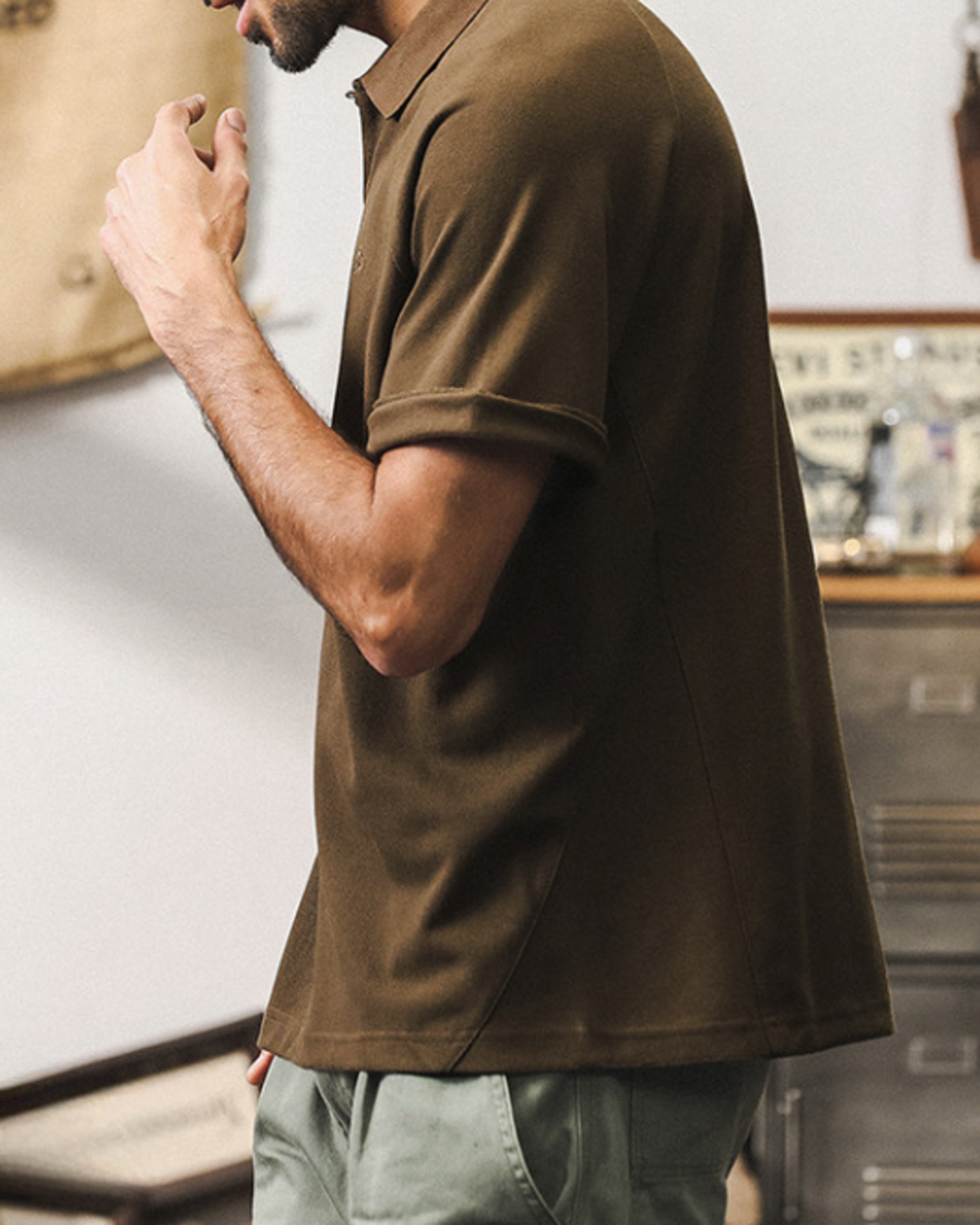 heavy chinese collar polo shirt 3color 【ACT0238】