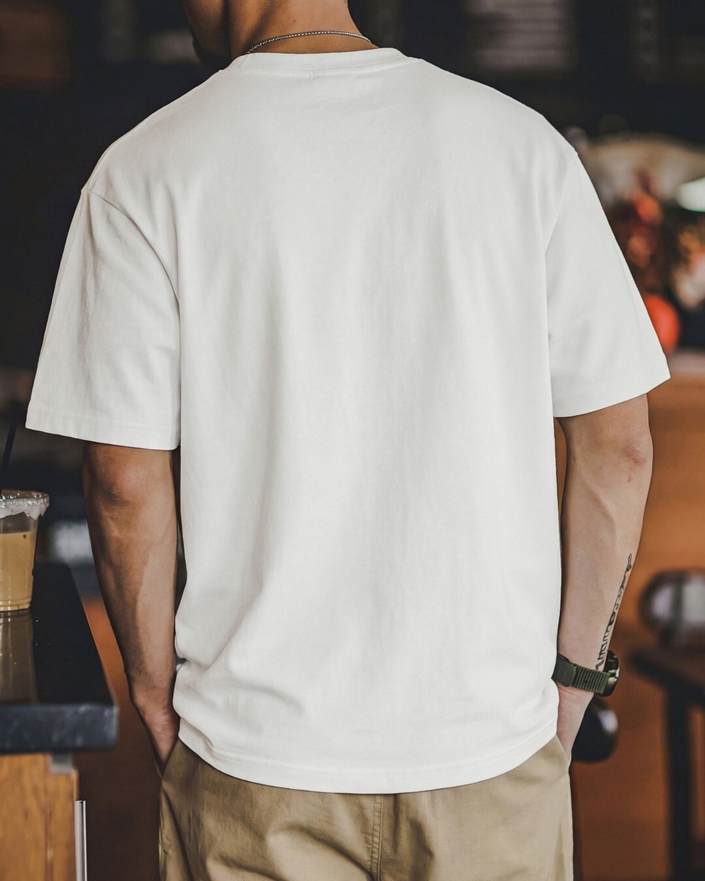 Minimalist Lettering-Embroidered Loose Fit Casual T-Shirt 2color 【ACT0106】