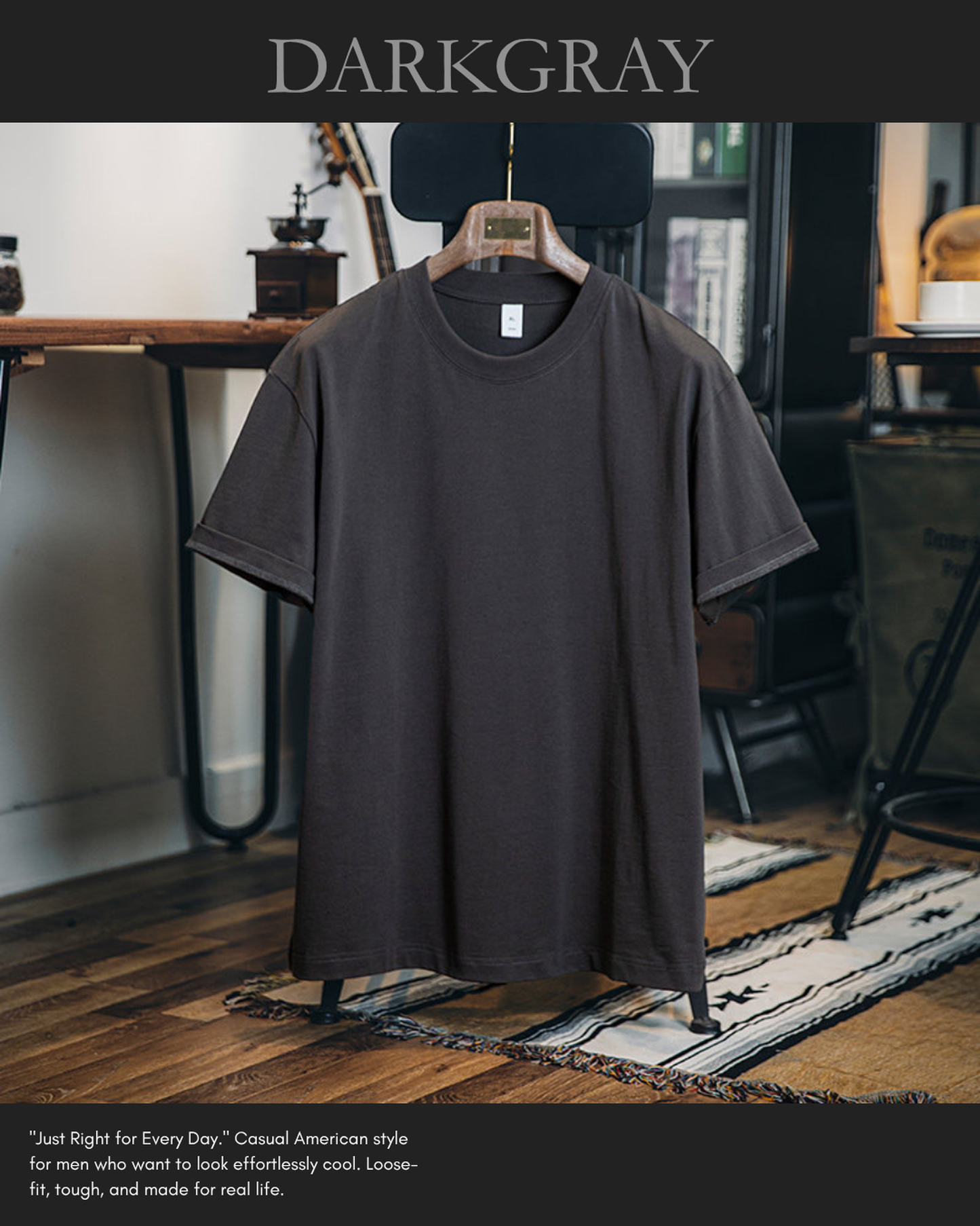 Loose-fit basic t-shirt 3color 【ACT0054】