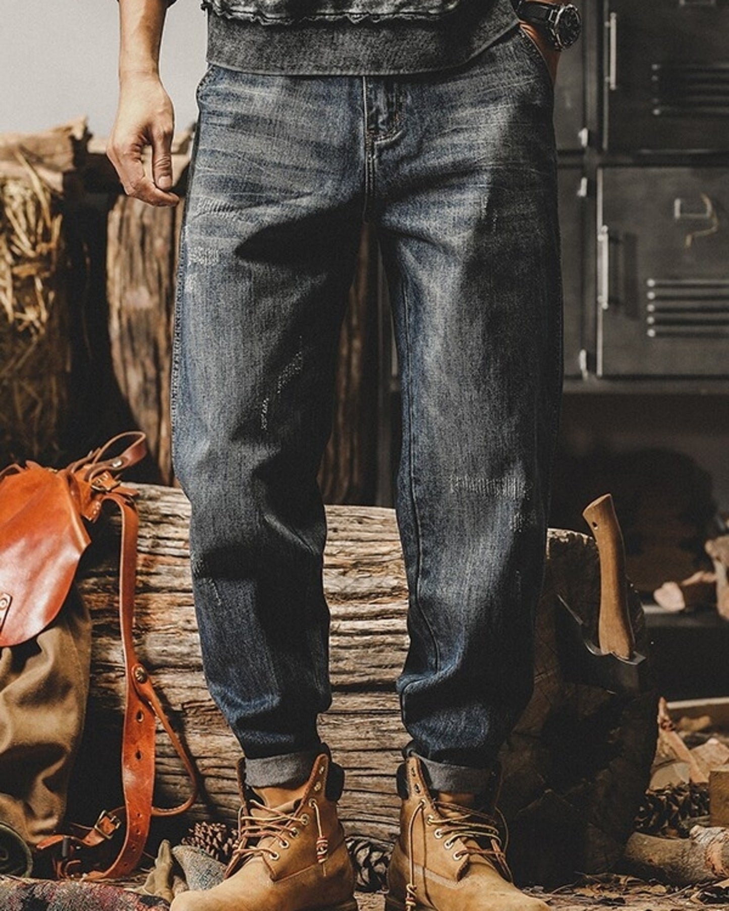 heavy weight tapered denim pants 【ACT0191】