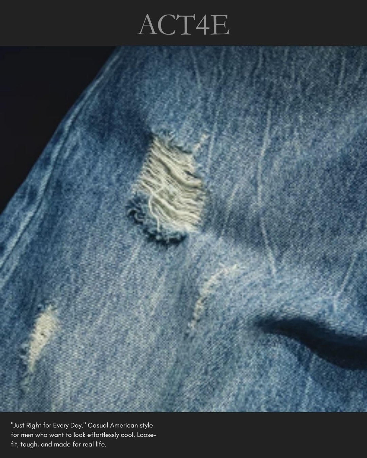 damage processed tapered denim pants 【ACT0014】