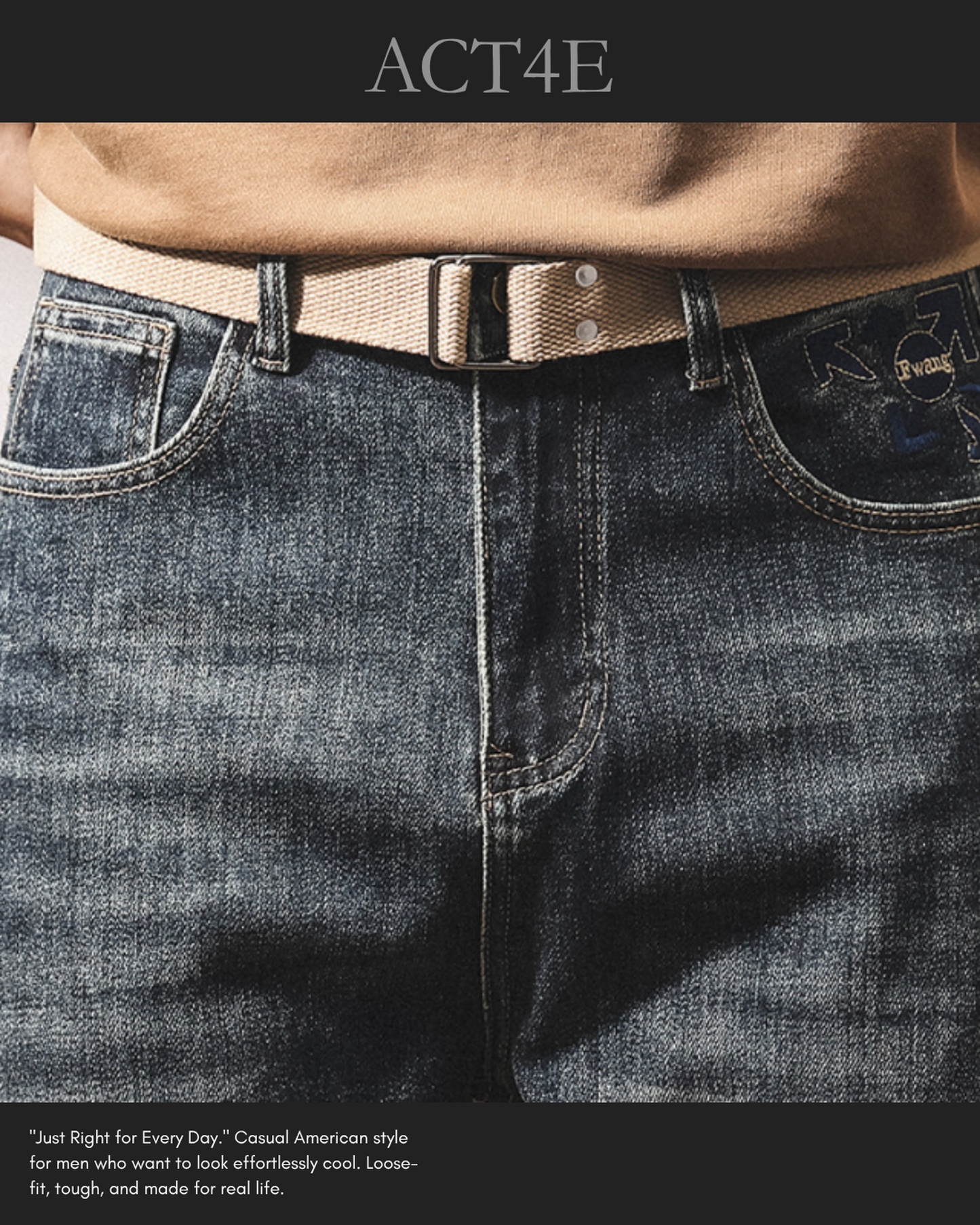 vintage wash straight denim pants 【ACT0178】