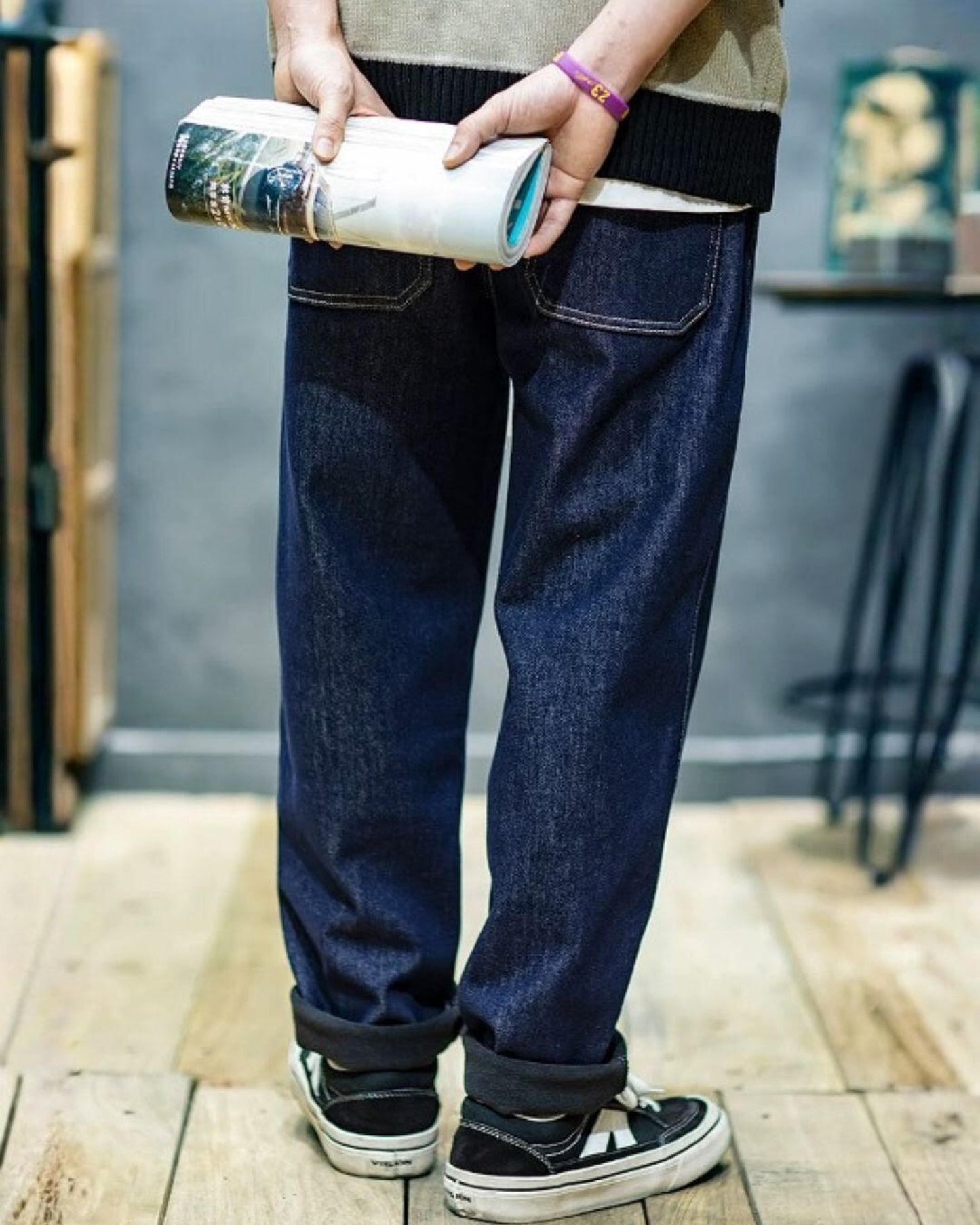 vintage straight denim pants 2color 【ACT0011】