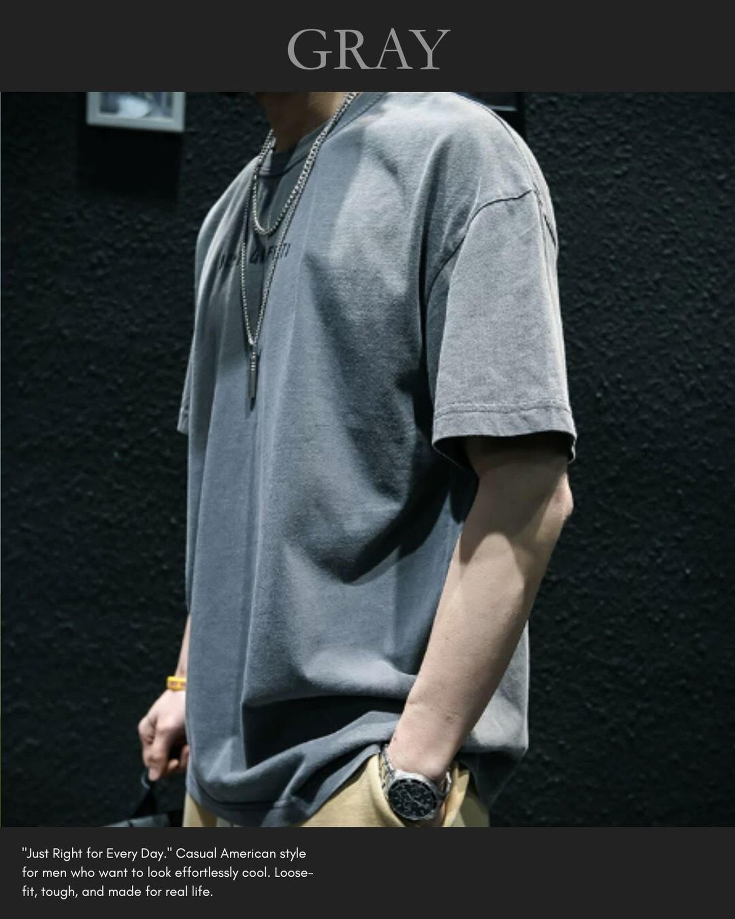 drop shoulder oversized t-shirt 2color 【ACT0029】