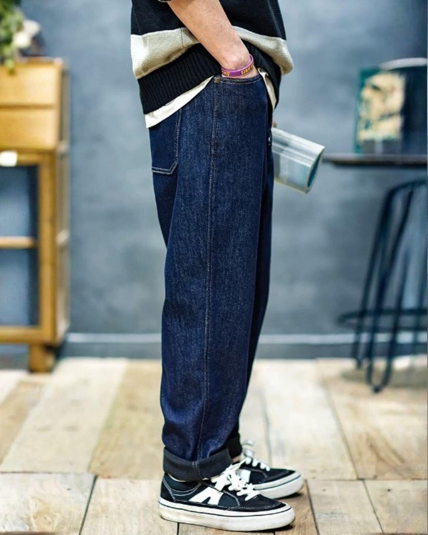 vintage straight denim pants 2color 【ACT0011】