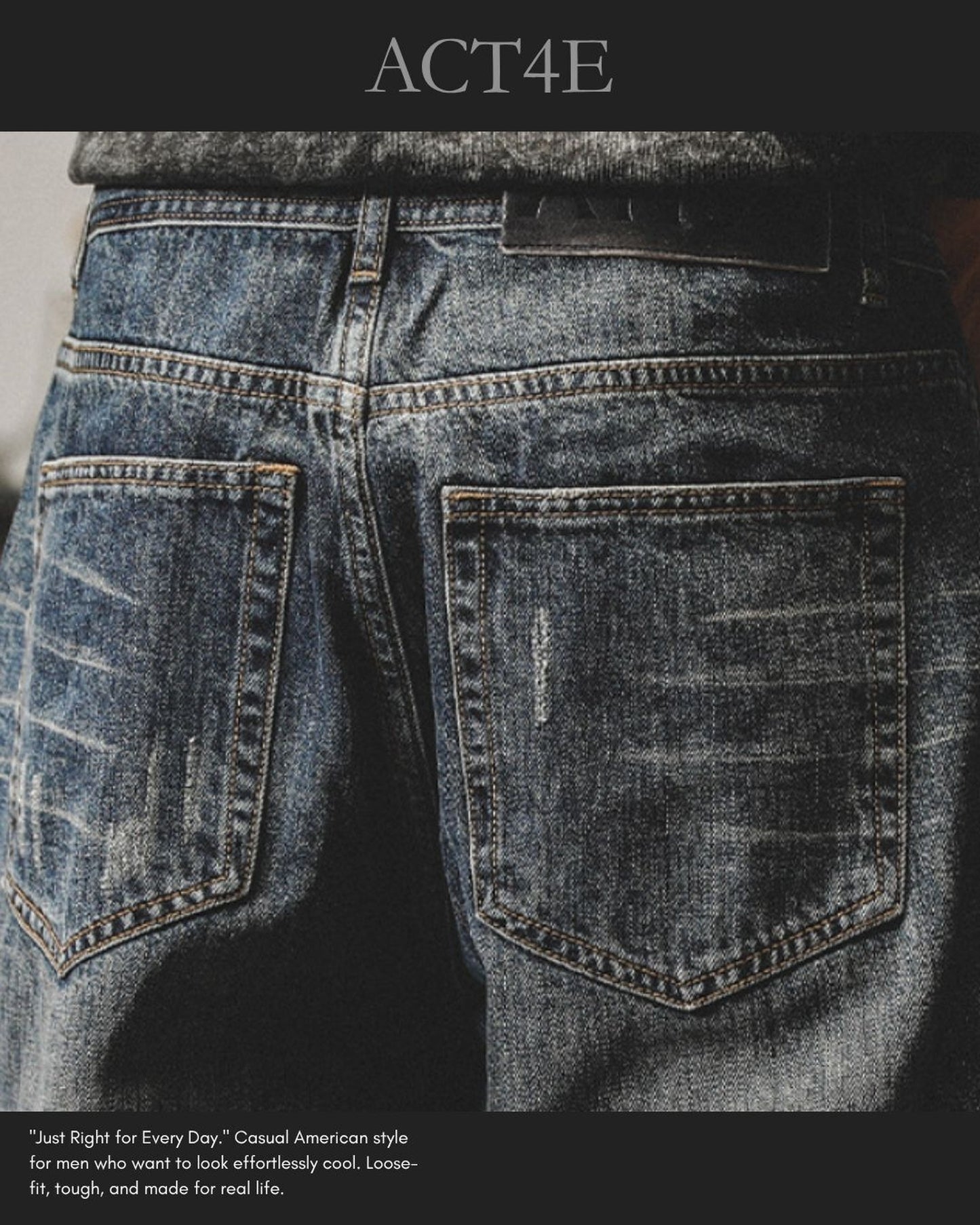 heavy weight tapered denim pants 【ACT0191】