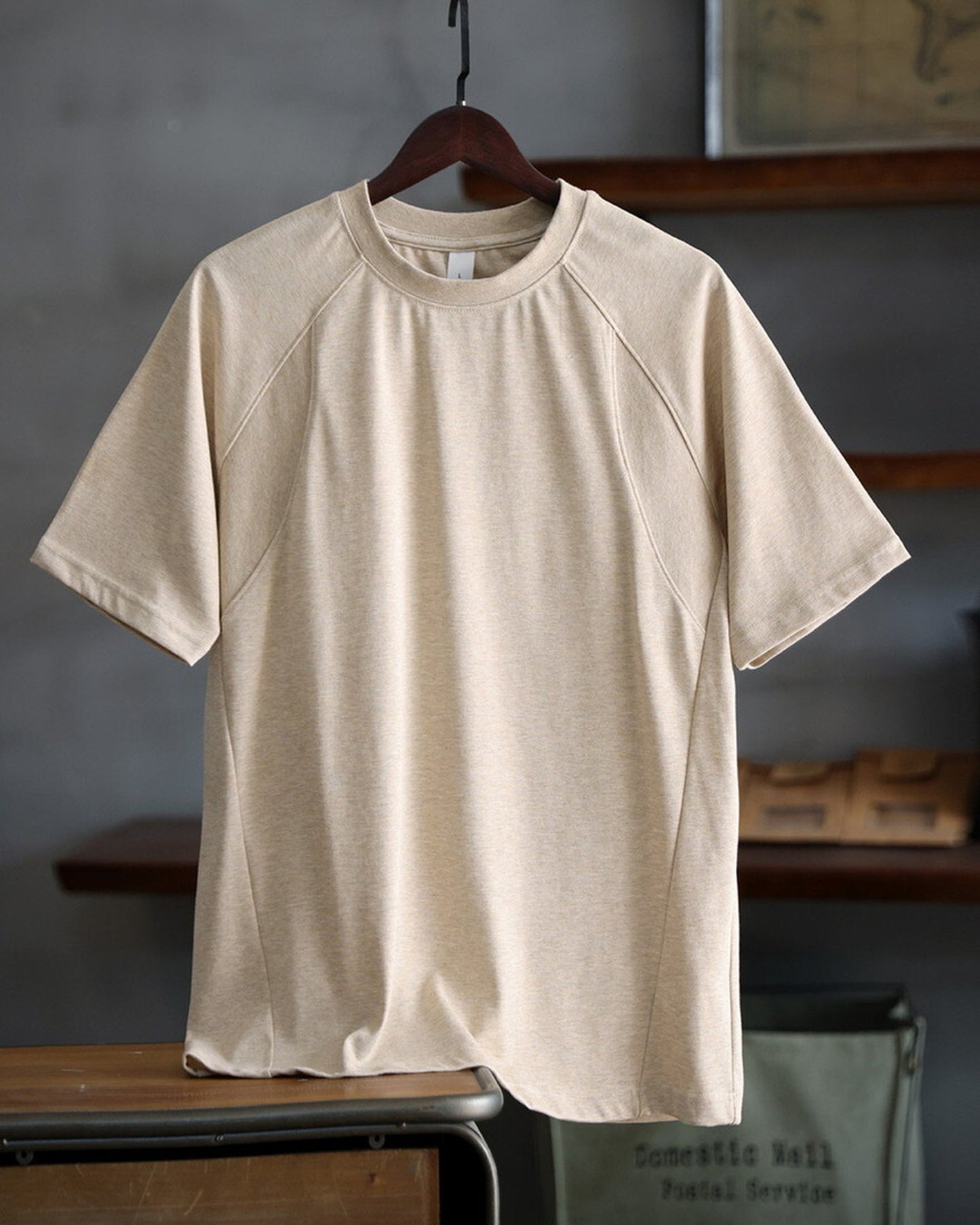 Raglan-Sleeve Casual Loose T-Shirt 2color 【ACT0081】