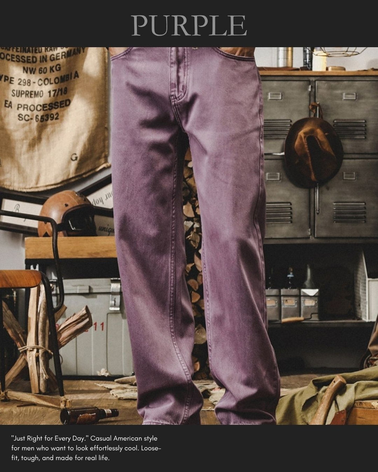 heavy weight loose straight denim pants 10color 【ACT0204】