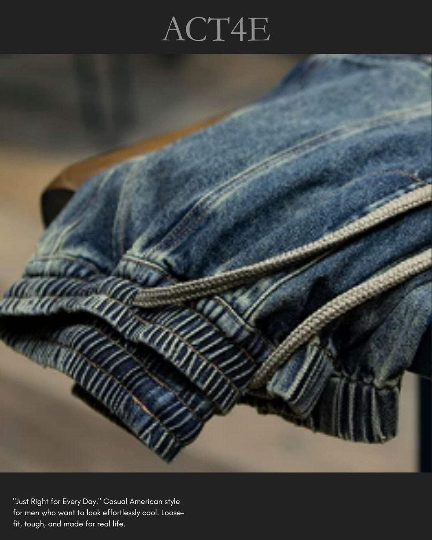 zip pocket cargo denim pants 【ACT0017】