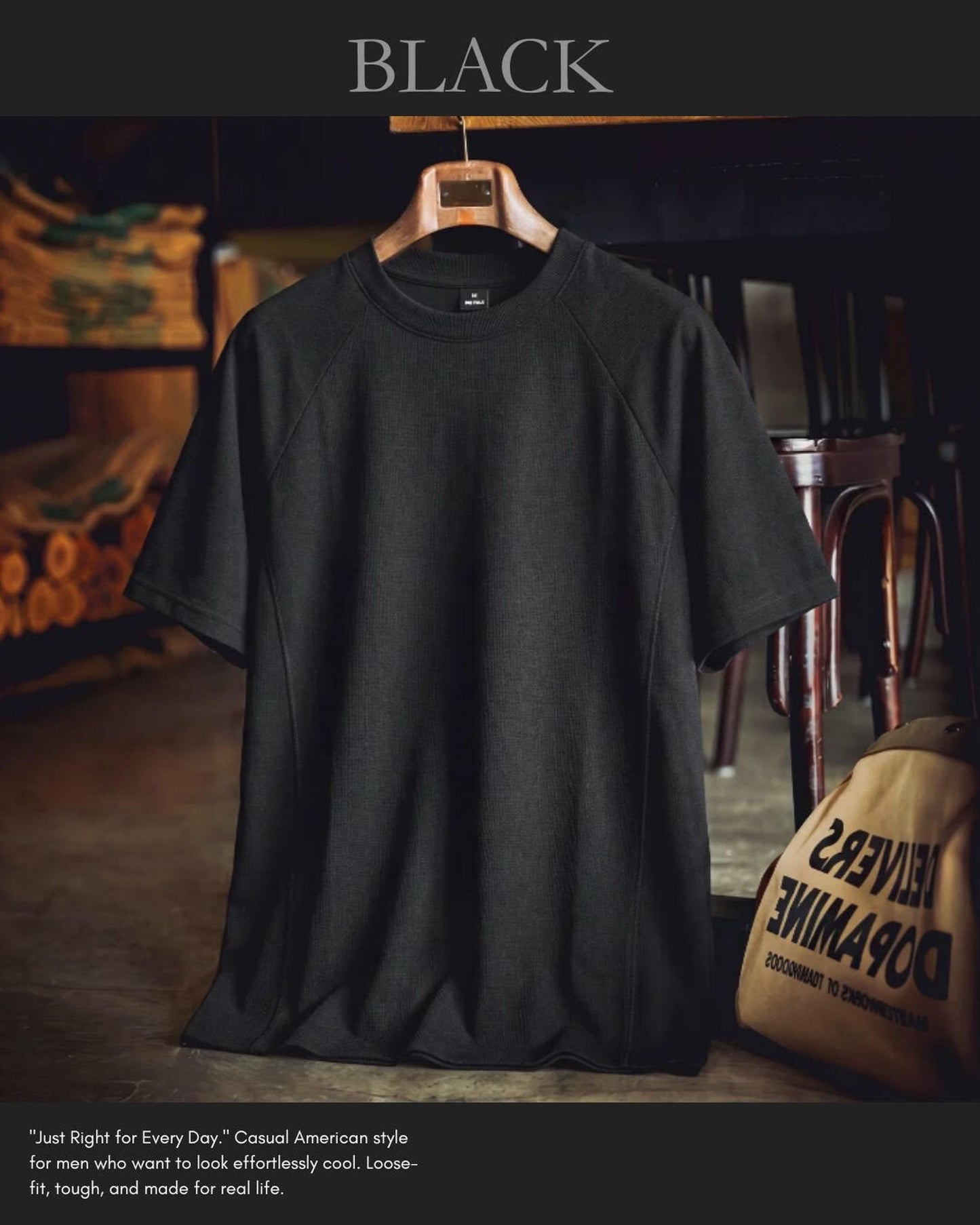 wide fit crew neck t-shirt 2color 【ACT0037】