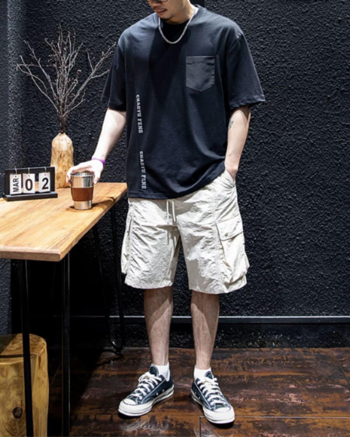 patch pocket t-shirt 3color 【ACT0030】