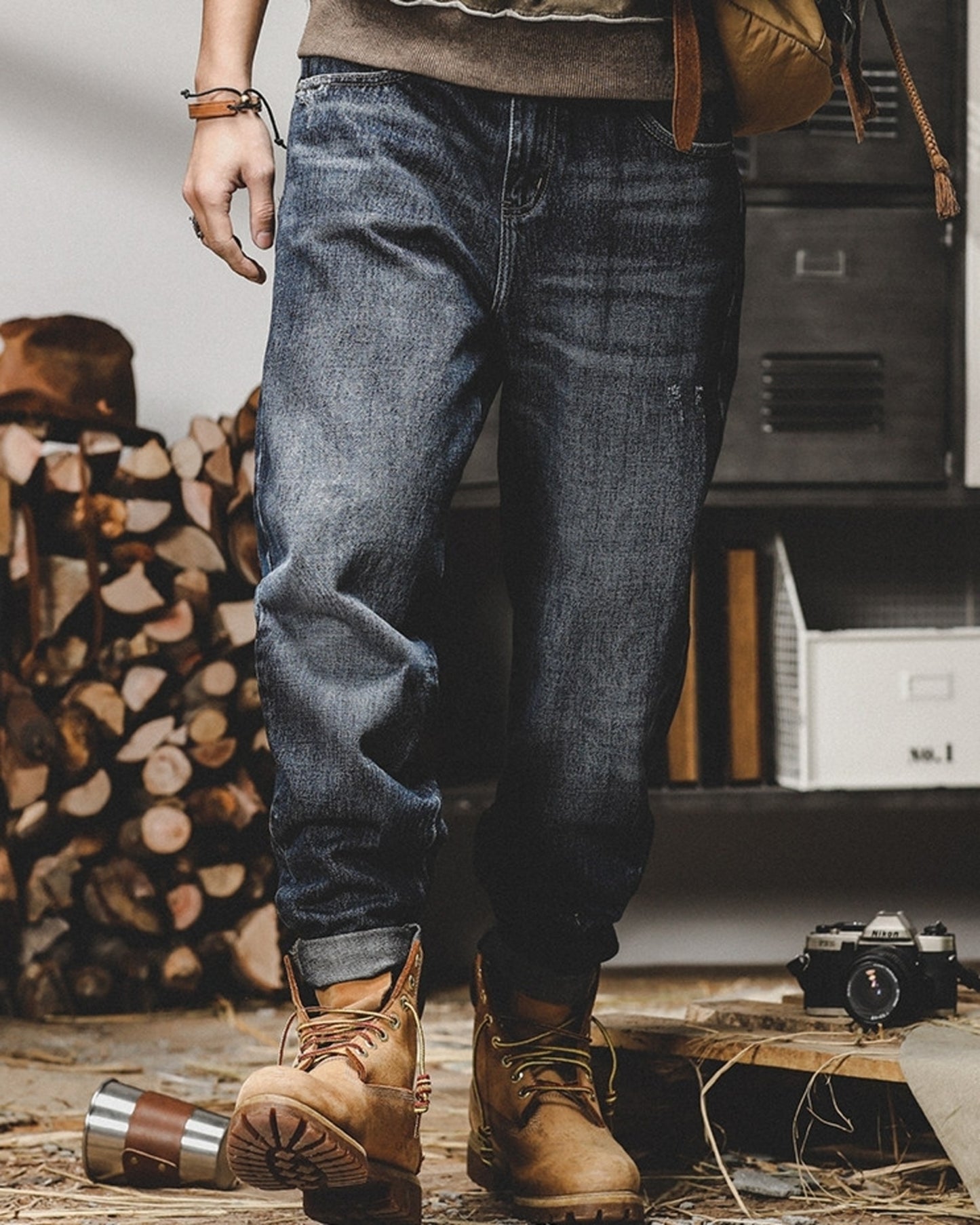 vintage heavy weight classic tapered denim pants 【ACT0210】