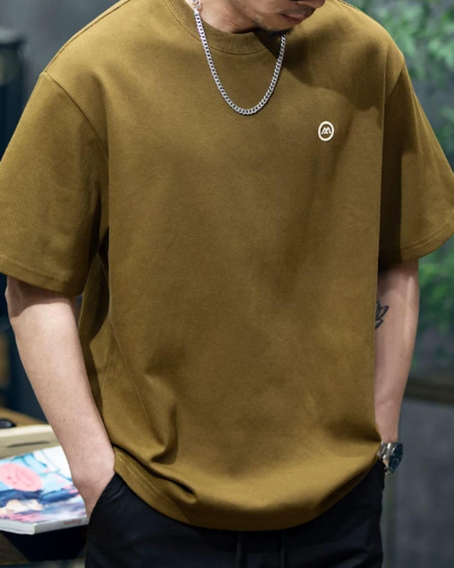 embroidered logo t-shirt 4color 【ACT0027】