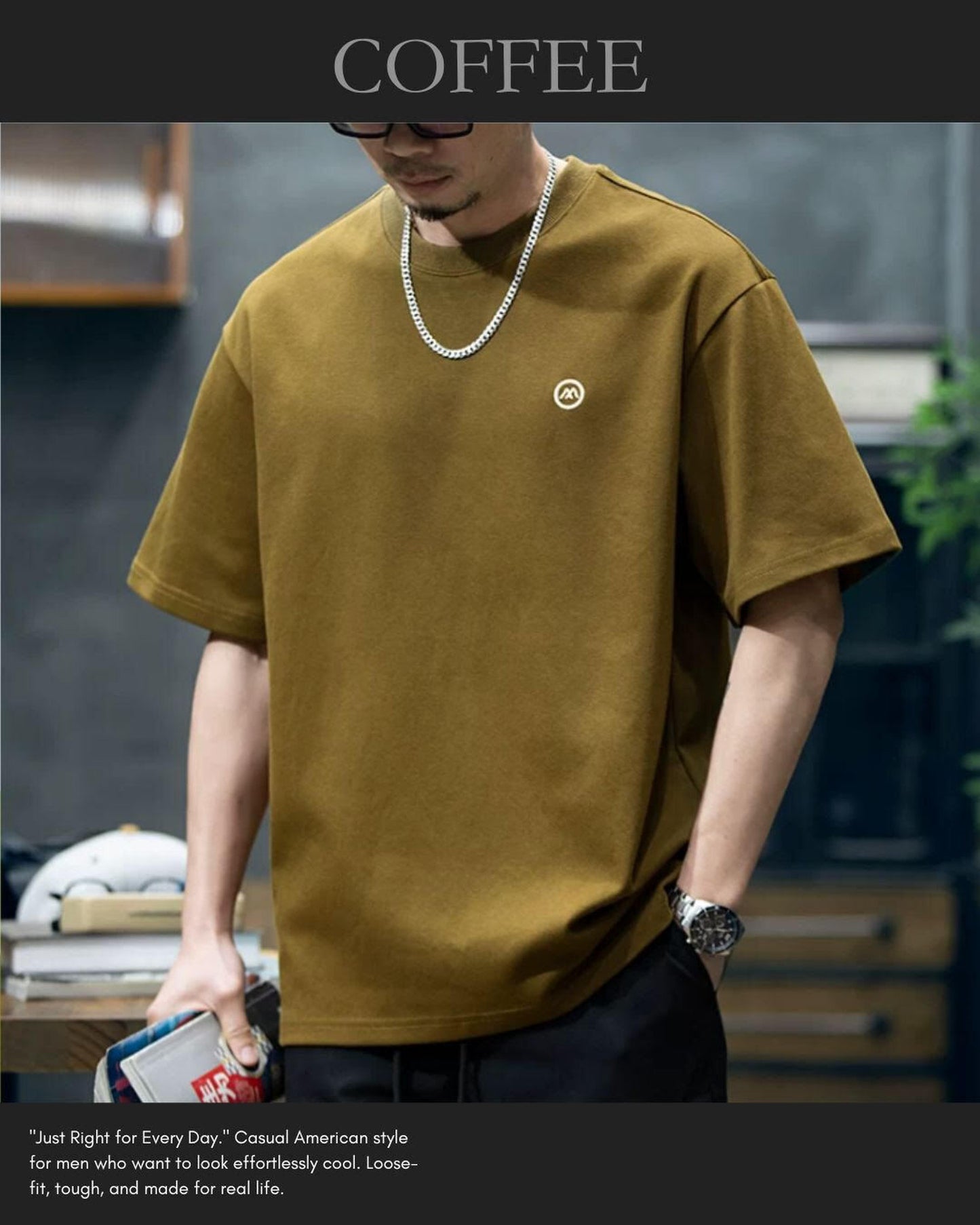 embroidered logo t-shirt 4color 【ACT0027】