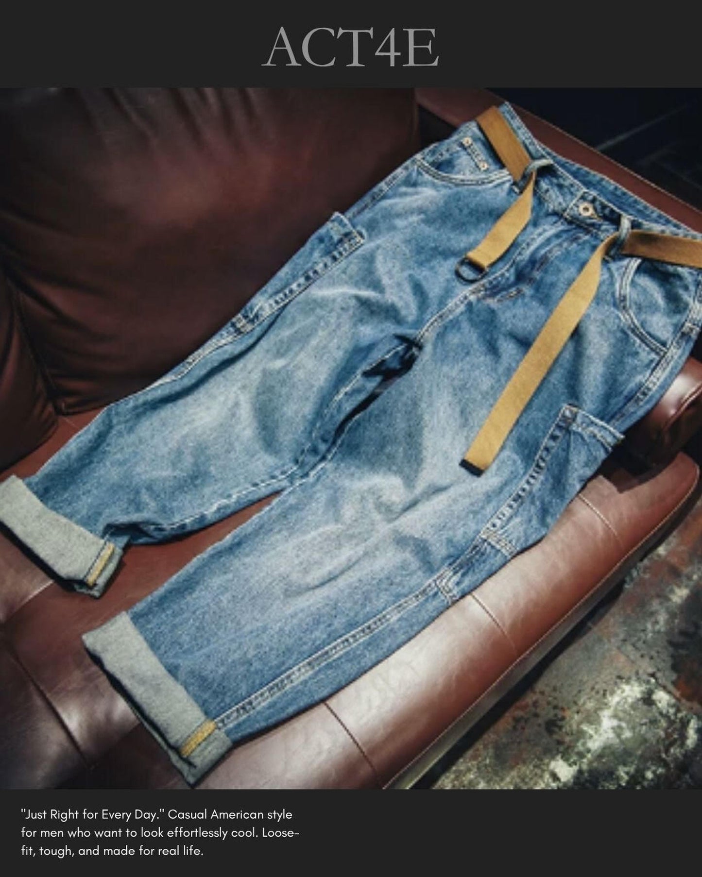 patch pocket wide denim pants 2color 【ACT0016】