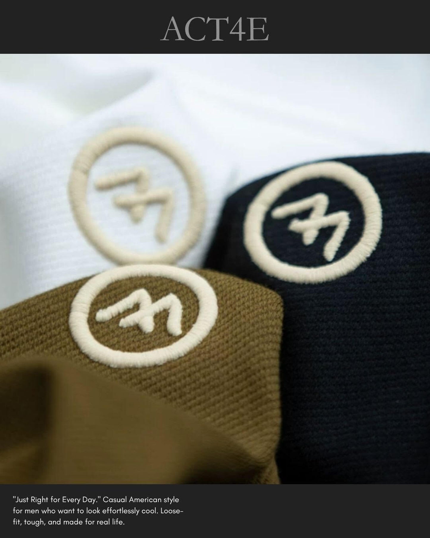 embroidered logo t-shirt 4color 【ACT0027】