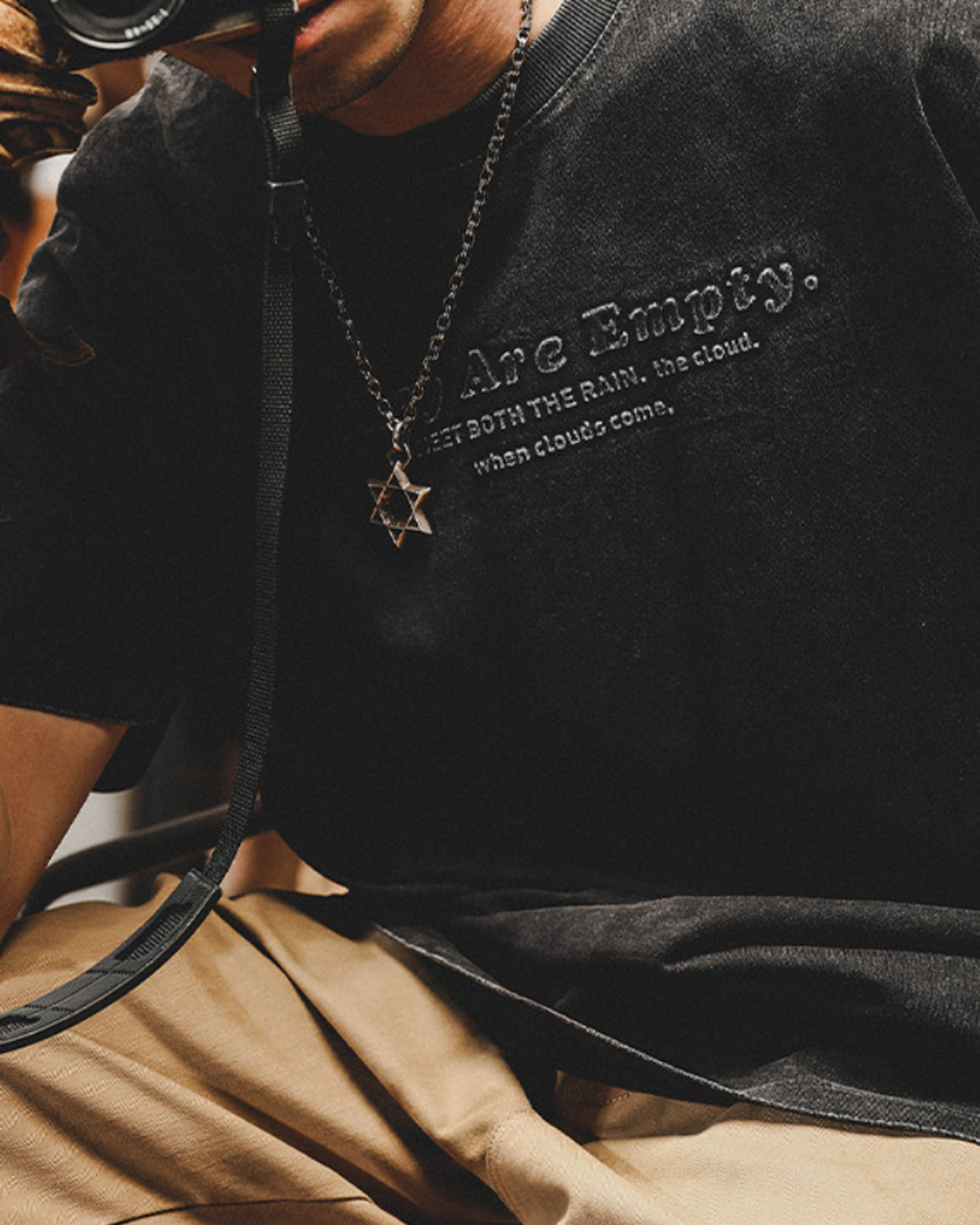 heavy weight embroidered logo short sleeve t-shirt 2color 【ACT0163】