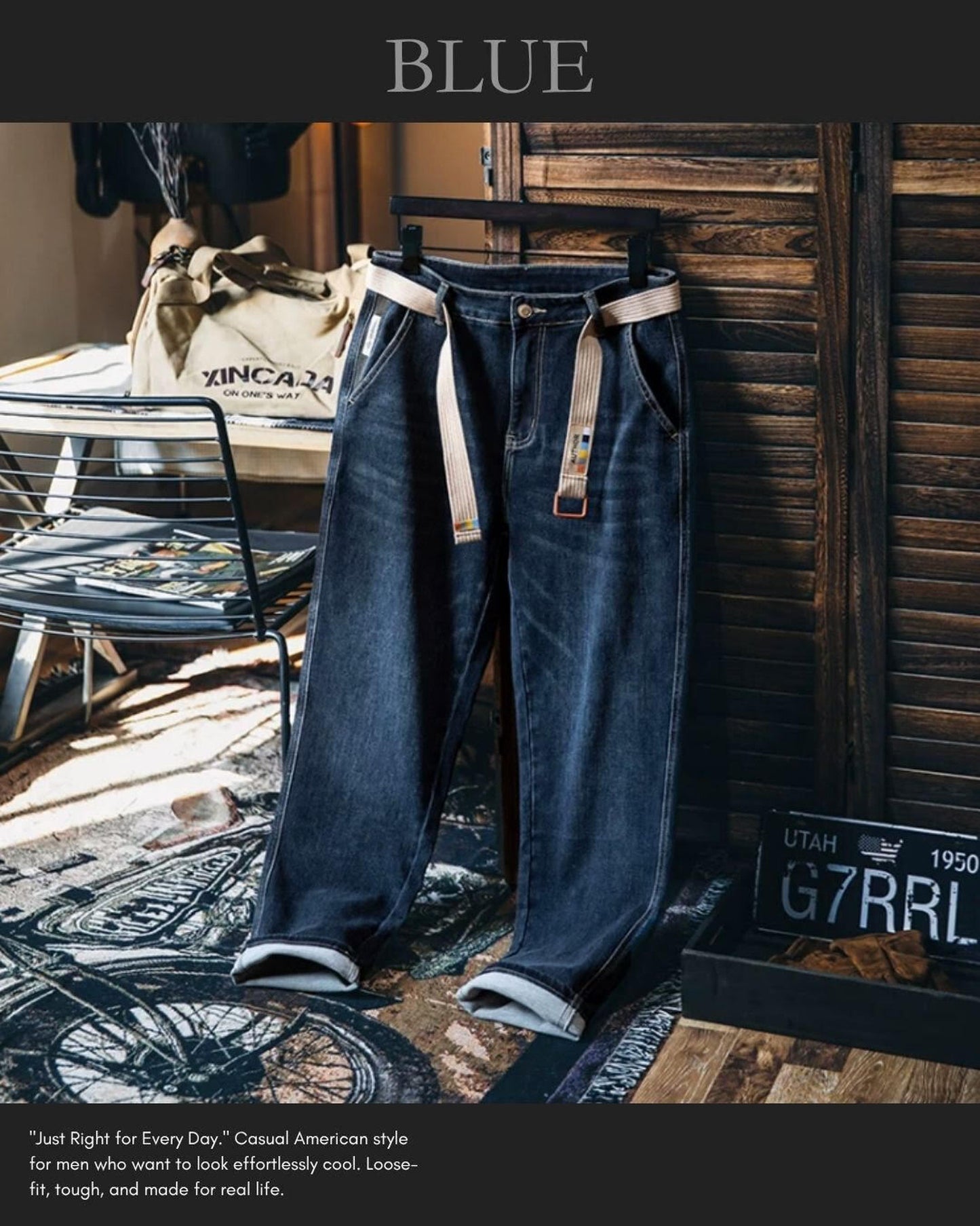 belted wide straight denim pants 2color 【ACT0009】