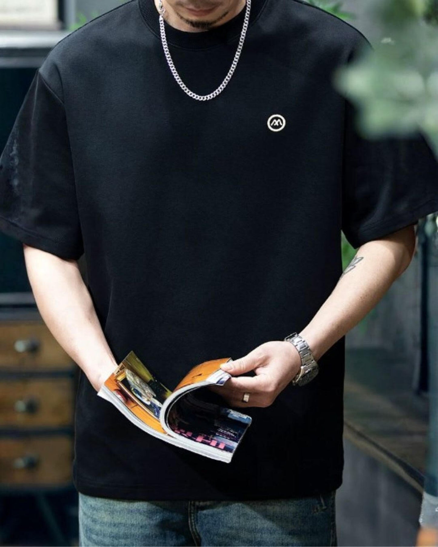 embroidered logo t-shirt 4color 【ACT0027】