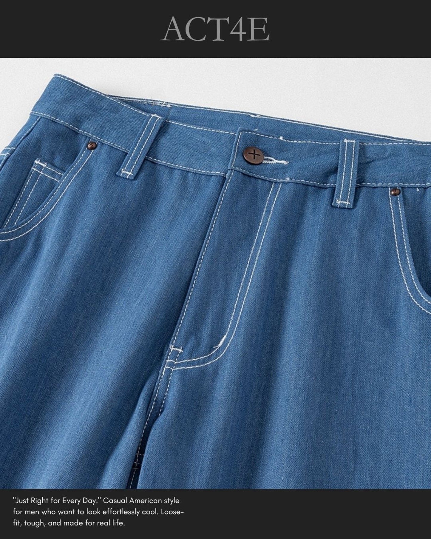 vintage wash straight painter denim pants 【ACT0220】