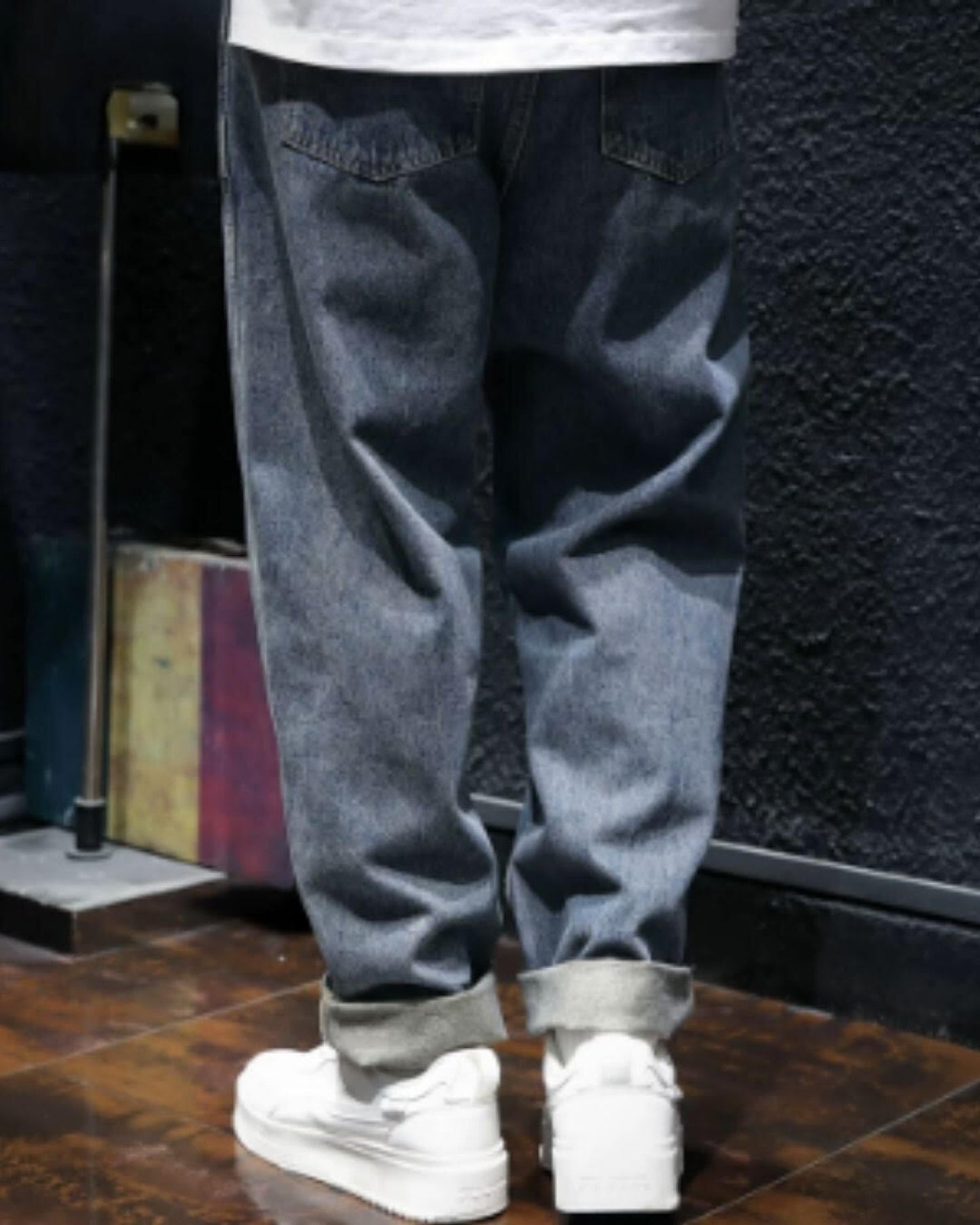 washed tapered wide denim pants 【ACT0008】