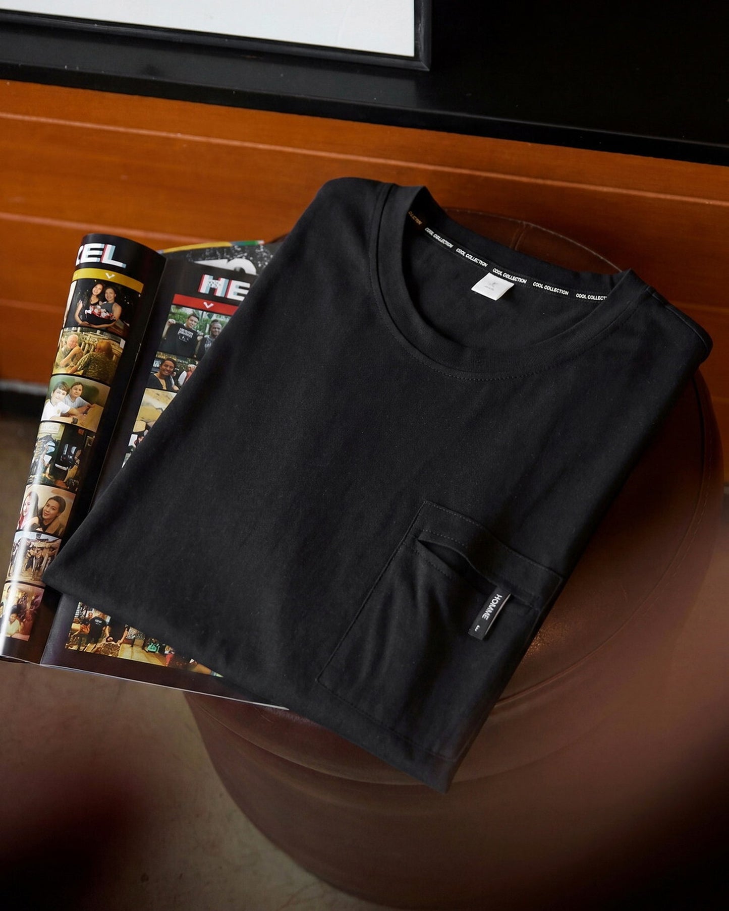 Vintage Cotton-Lyocell Chest-Pocket Casual T-Shirt 【ACT0099】