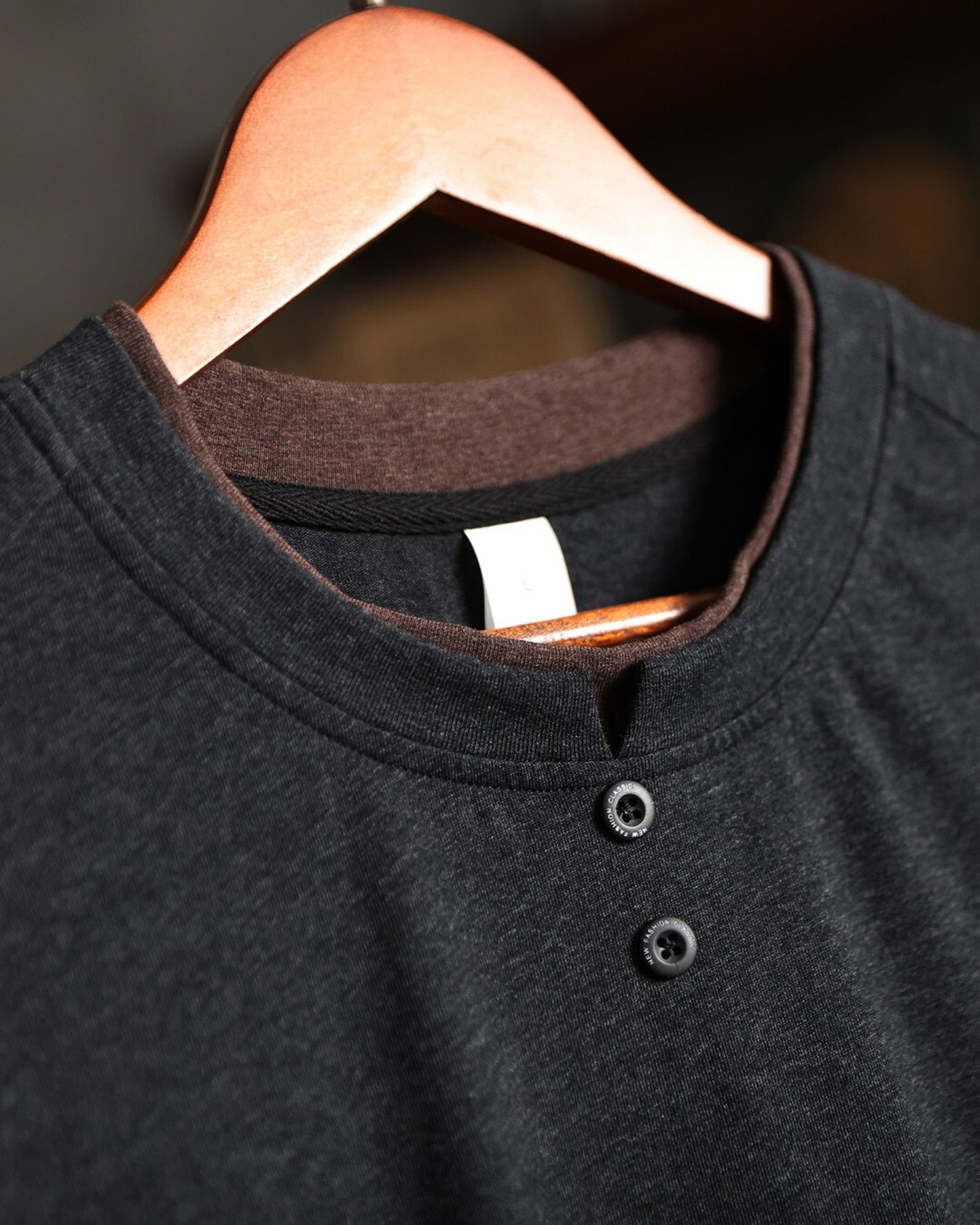 Vintage Raglan-Sleeve Heavyweight Cotton Henley T-Shirt 【ACT0102】