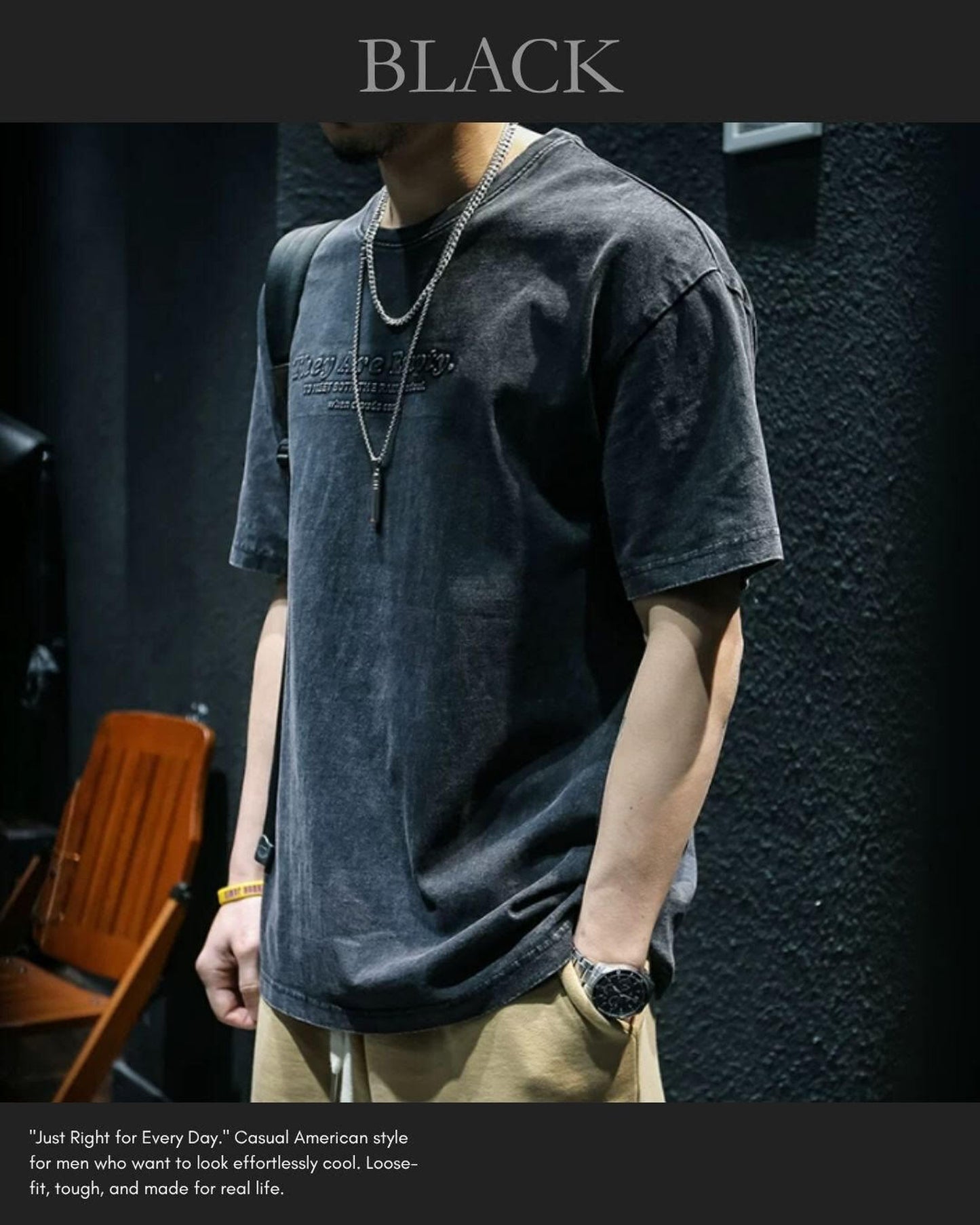 embroidered logo short sleeve oversized t-shirt 2color 【ACT0050】