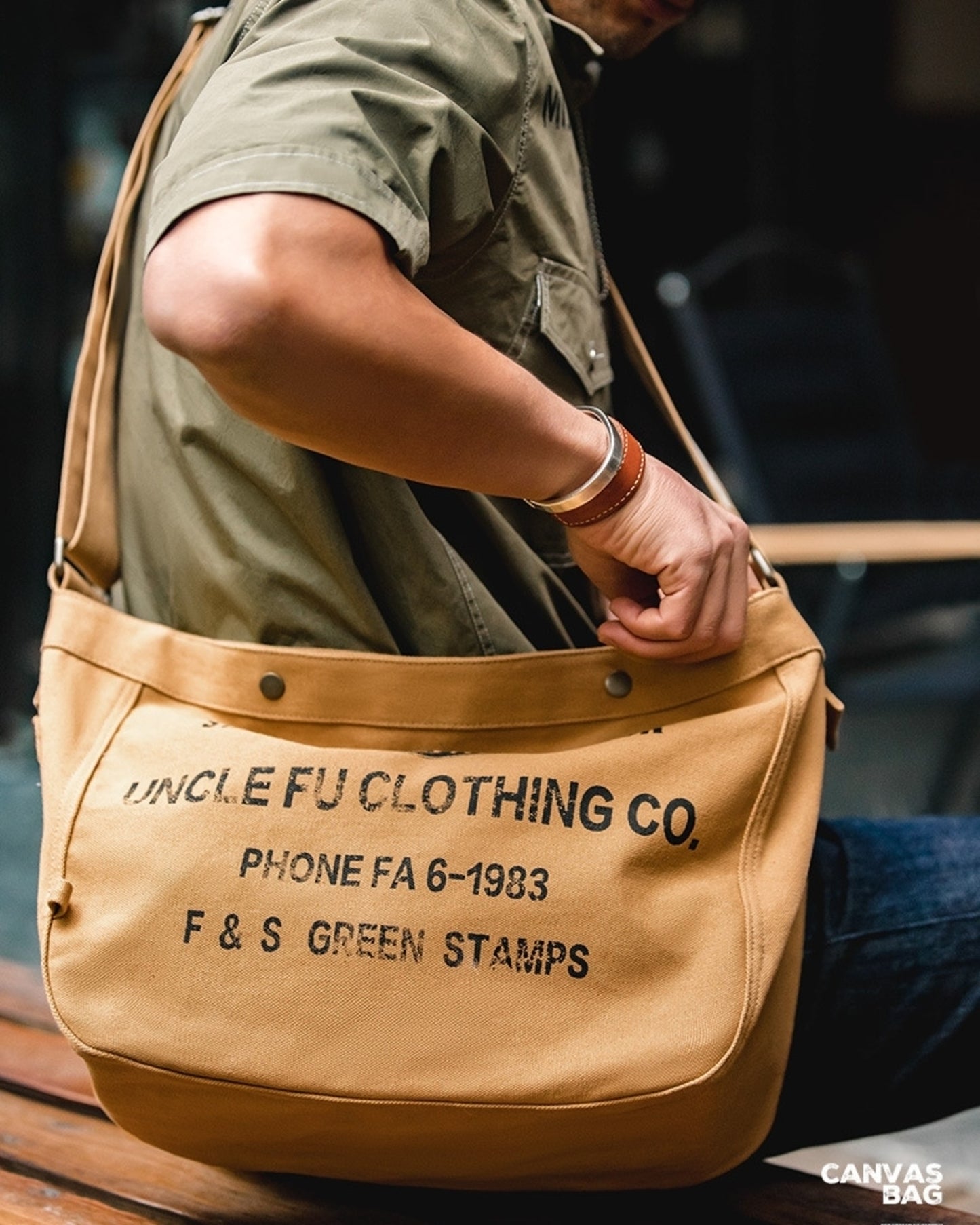 american vintage canvas newsboy messenger bag 【ACT0144】