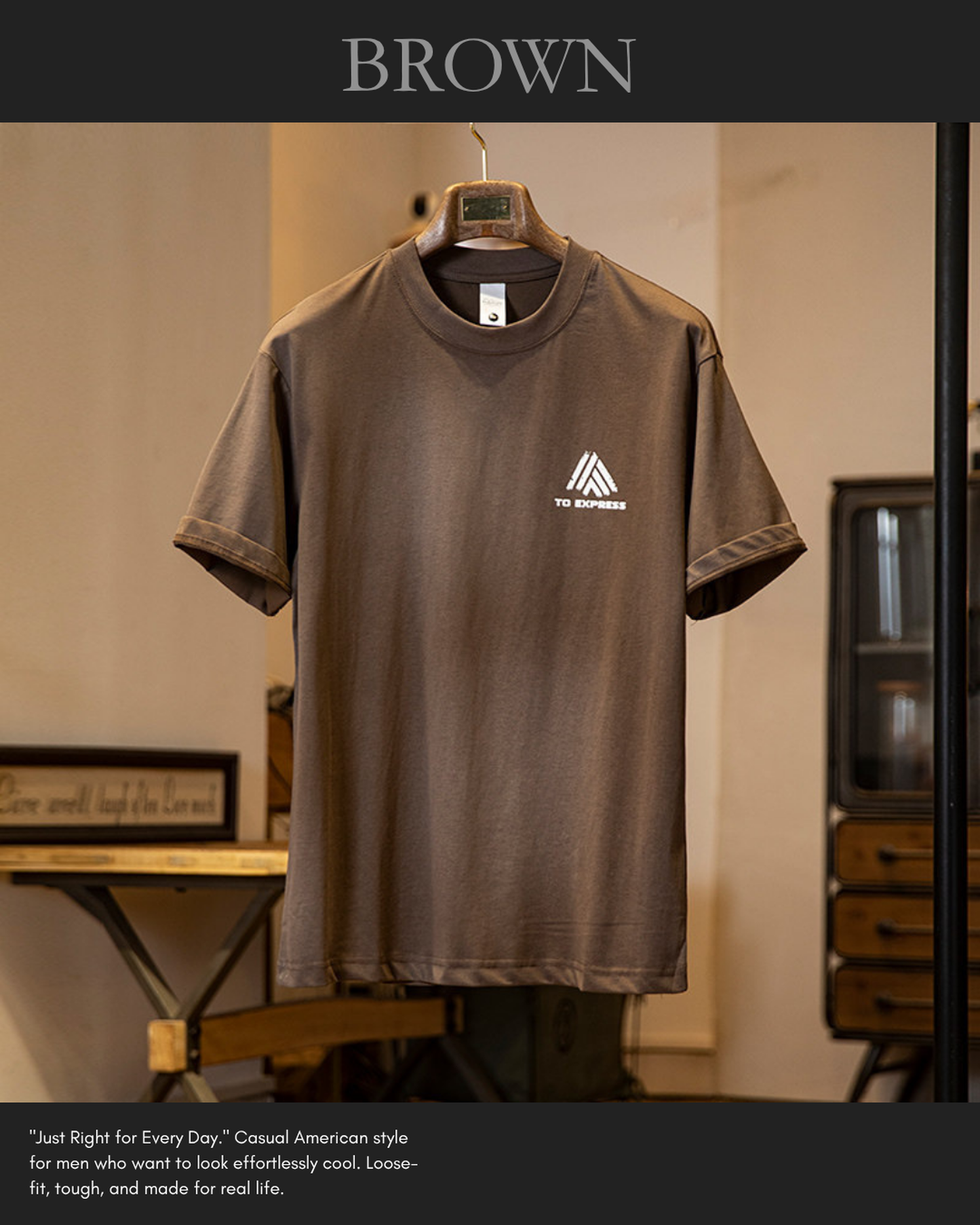 Back logo print t-shirt 4color 【ACT0057】