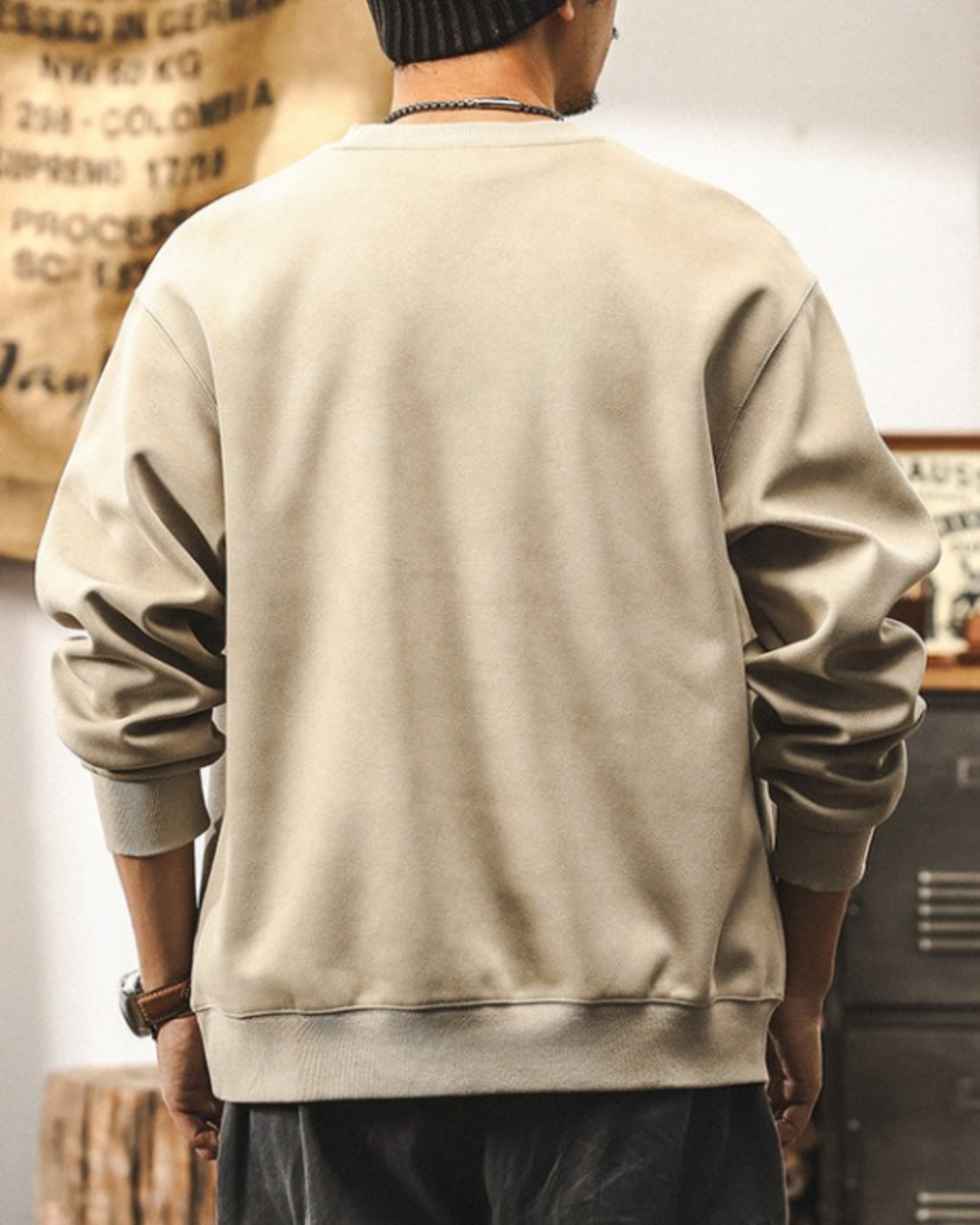 【S-4XL】minimalist front logo loose sweatshirt 【ACT0258】