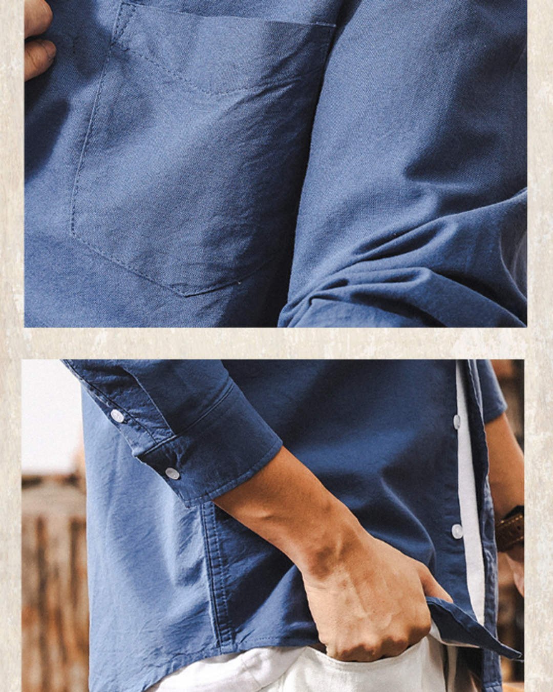 【M-3XL】casual washed solid long sleeve shirt 【ACT0296】