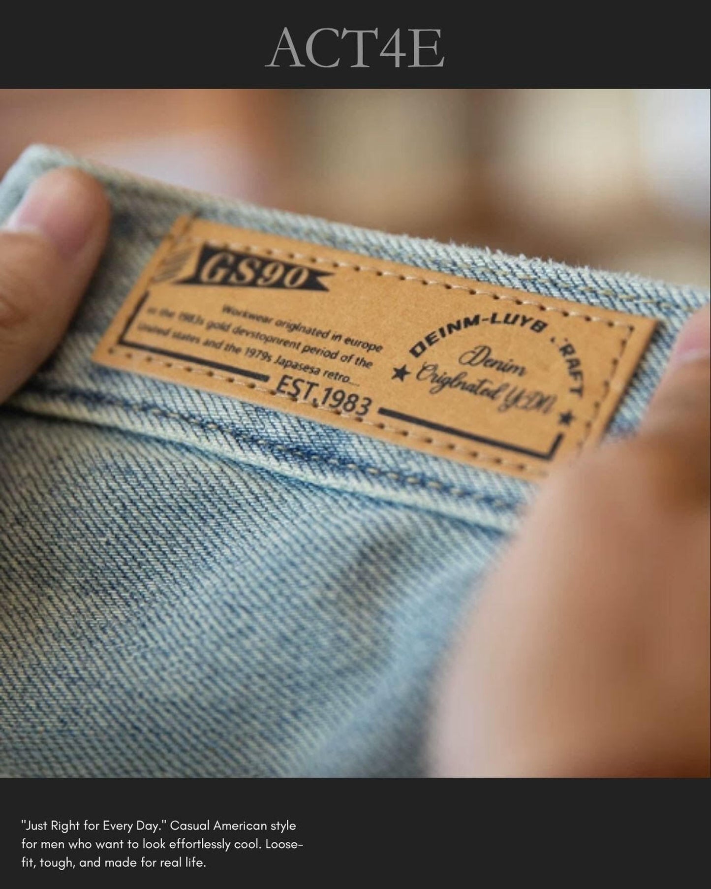 damage straight denim pants 【ACT0018】