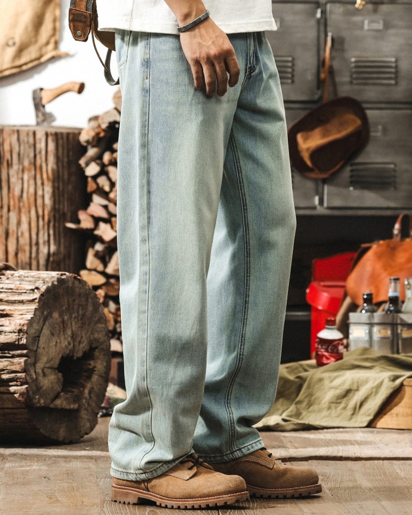 straight lyocell denim pants 【ACT0192】