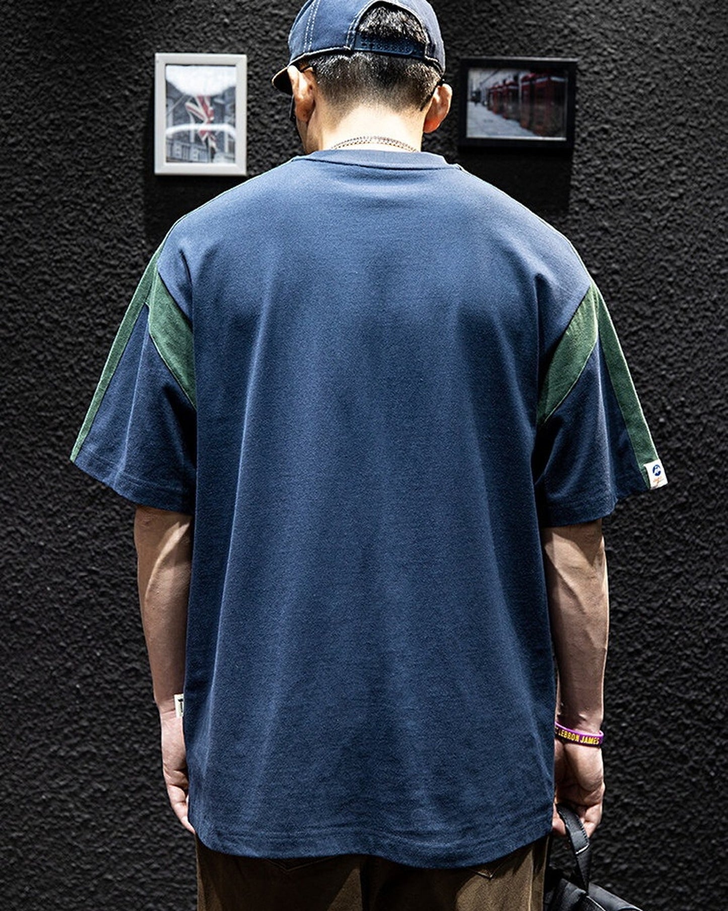 Casual Color-Block Loose Short-Sleeve T-Shirt 2color 【ACT0070】