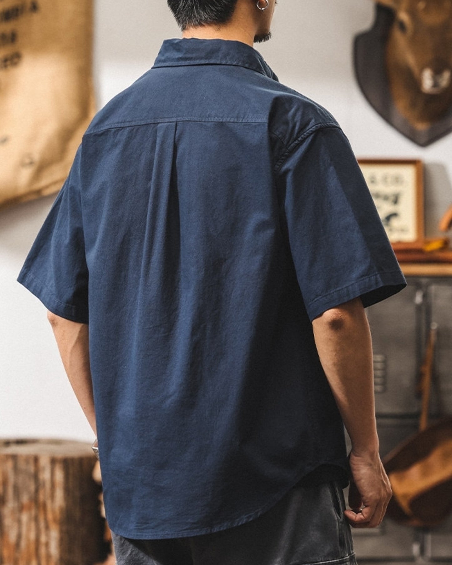 vintage casual short sleeve shirt 3color 【ACT0242】