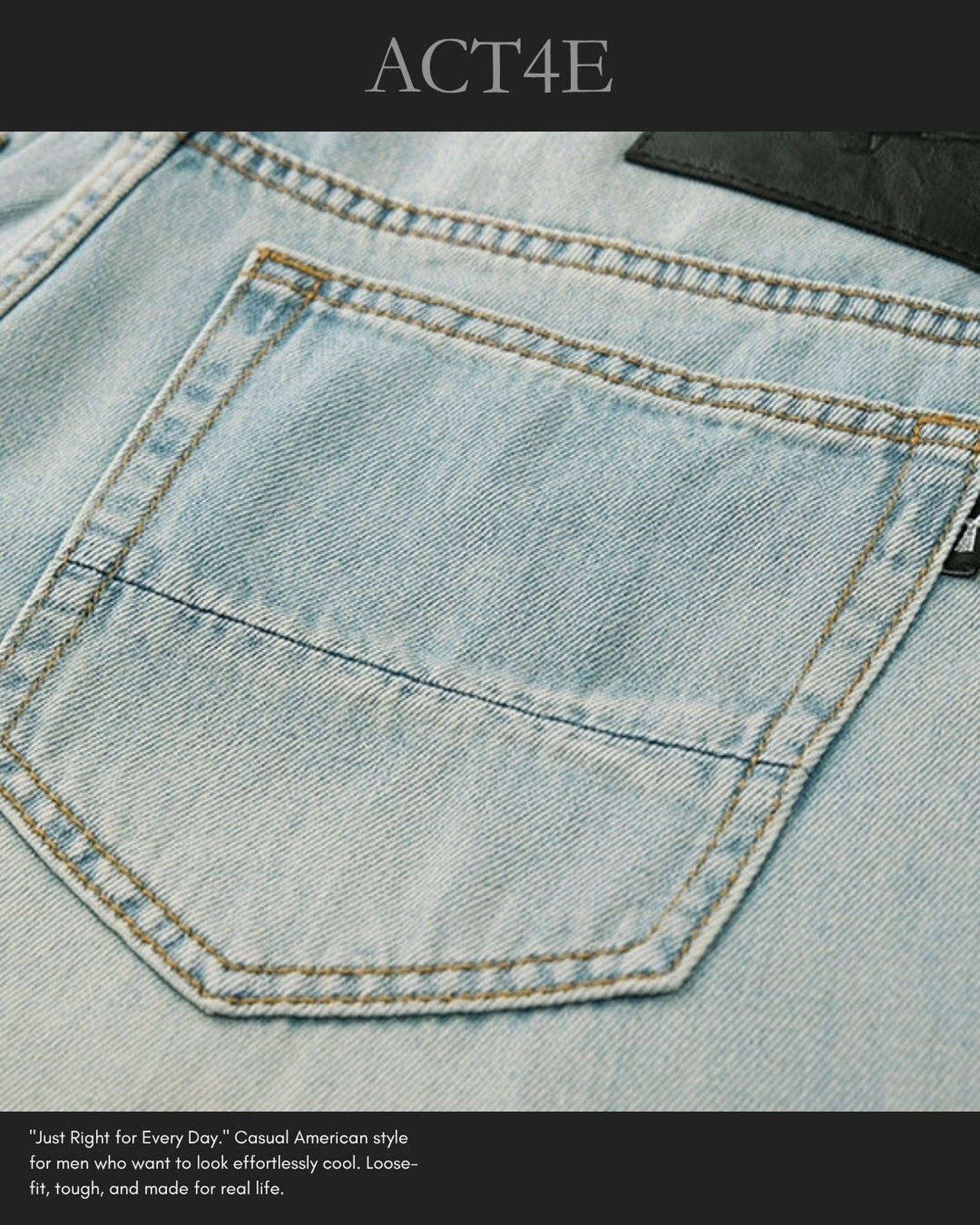 straight lyocell denim pants 【ACT0192】