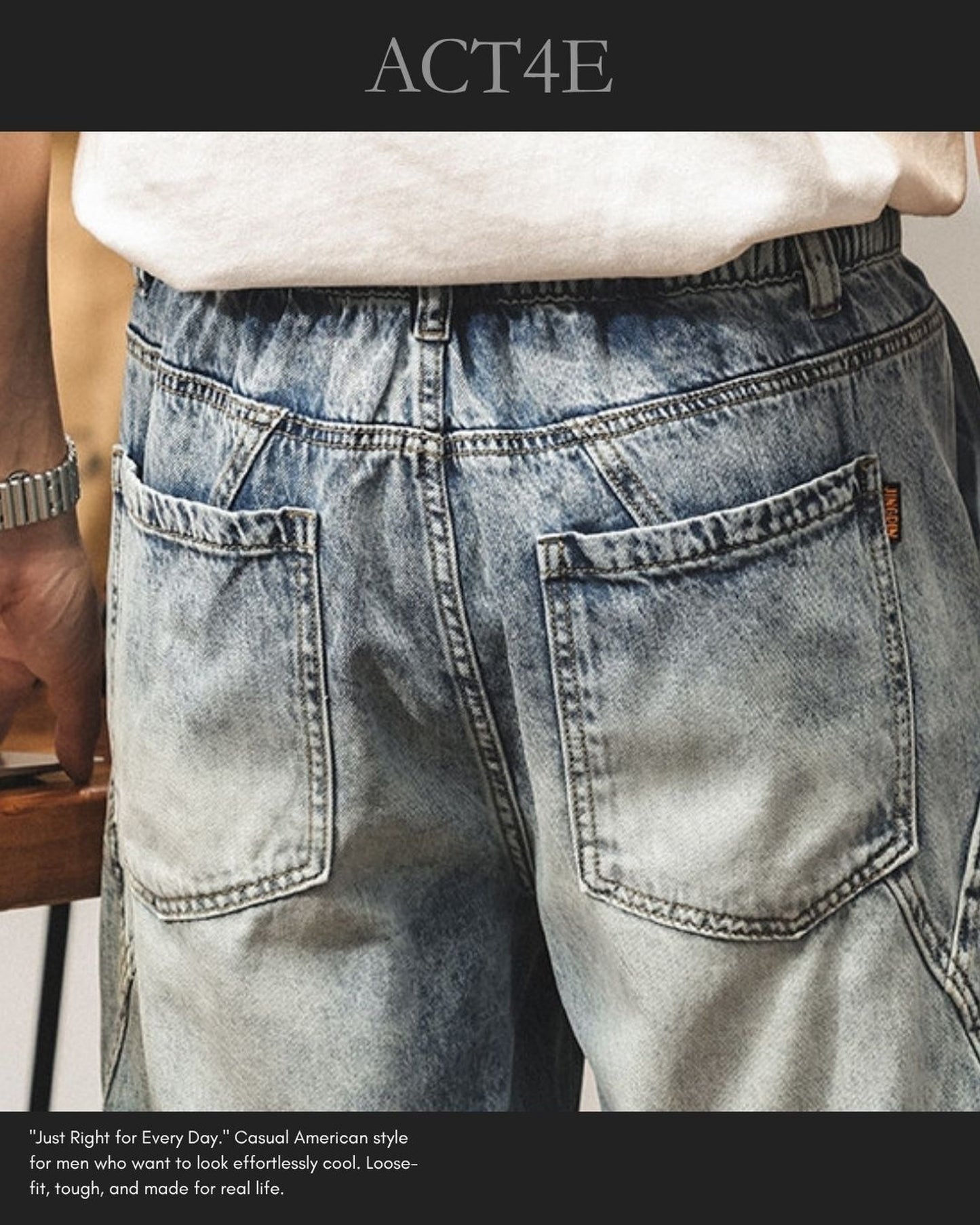 patchwork tencel denim shorts 【ACT0217】