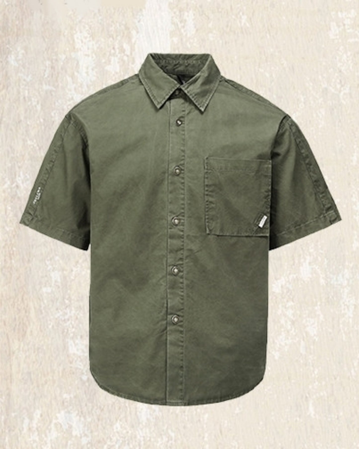 vintage washed loose military short sleeve shirt 2color 【ACT0246】