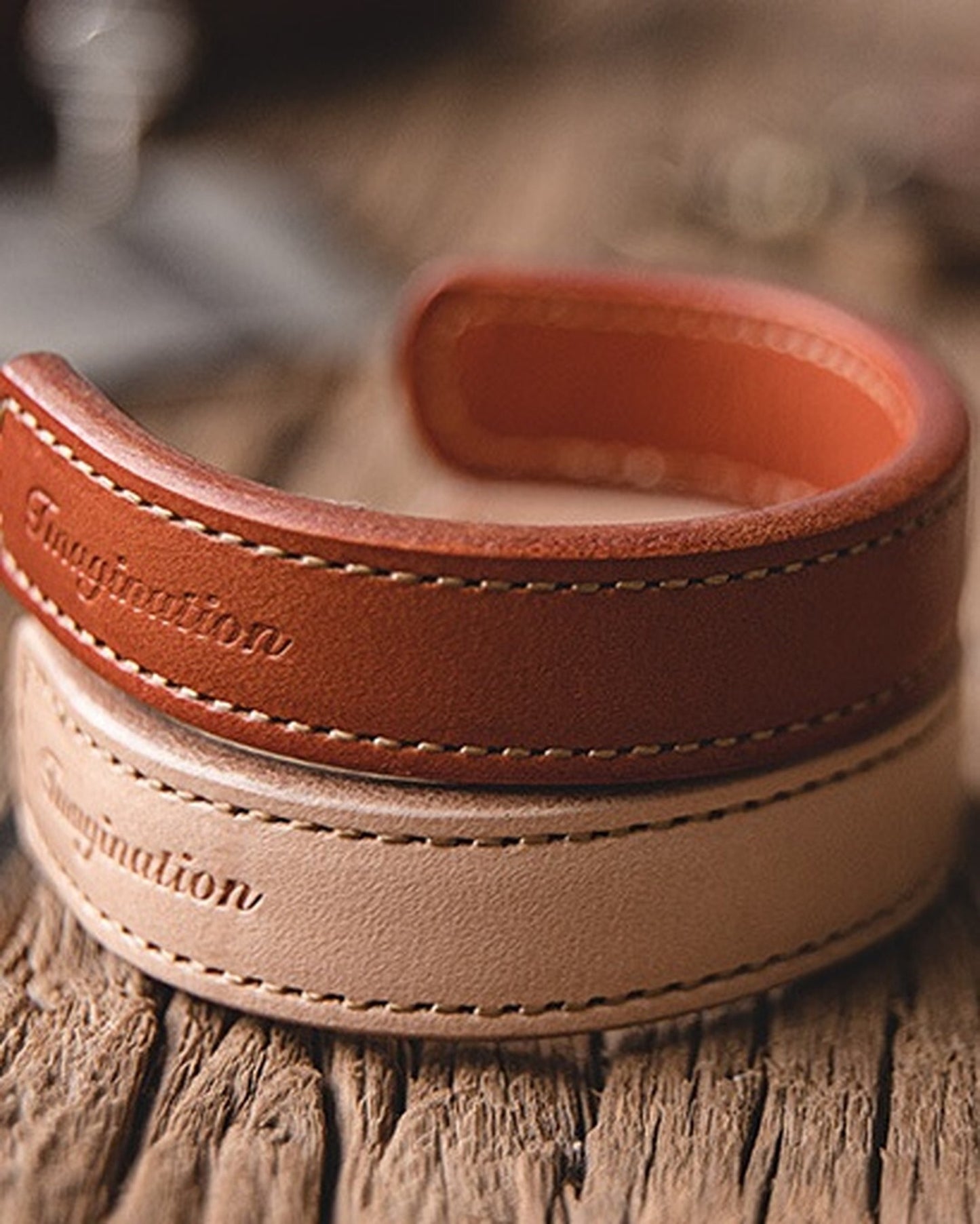 Genuine-Leather Embossed Casual Bracelet 【ACT0135】