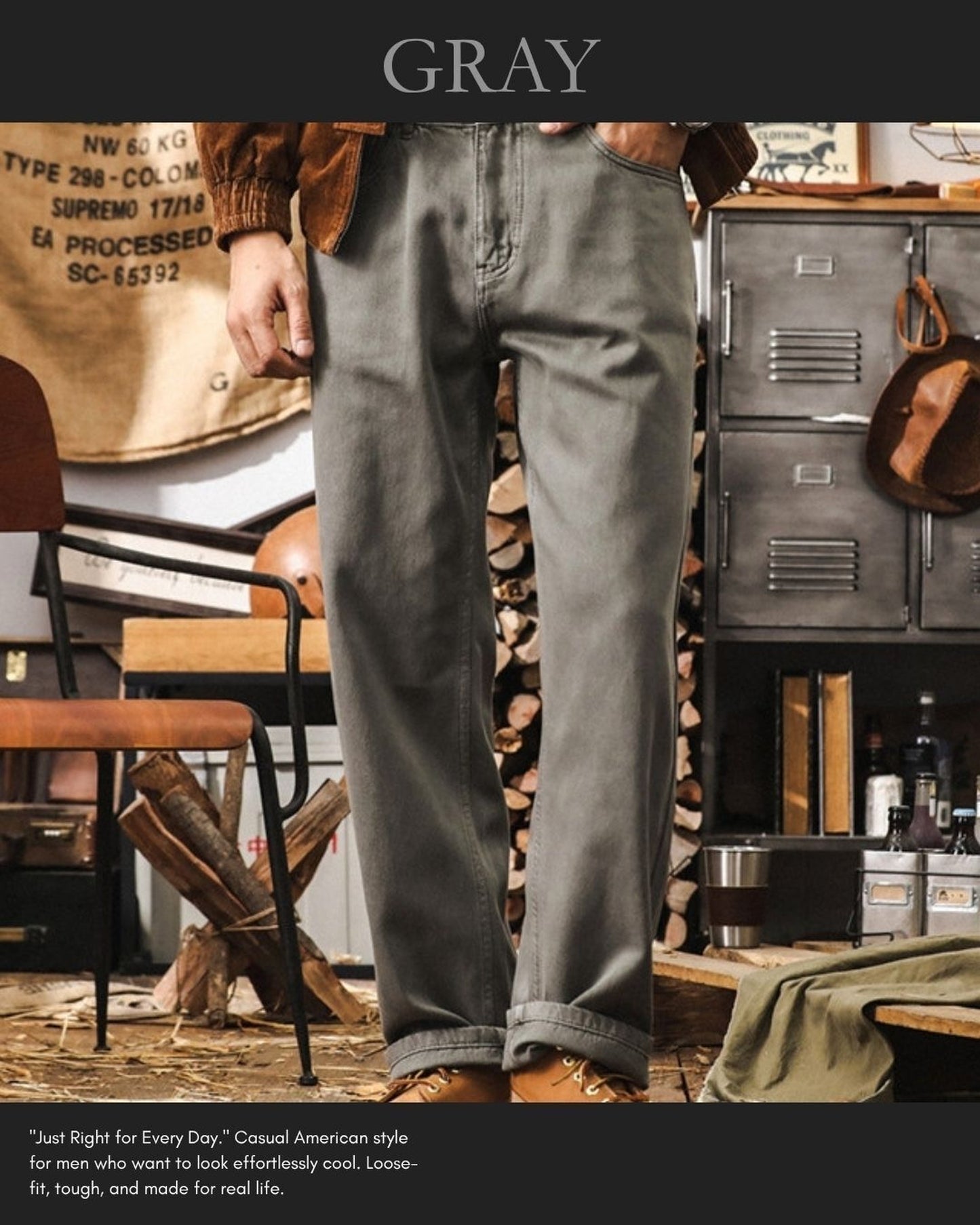 heavy weight loose straight denim pants 10color 【ACT0204】