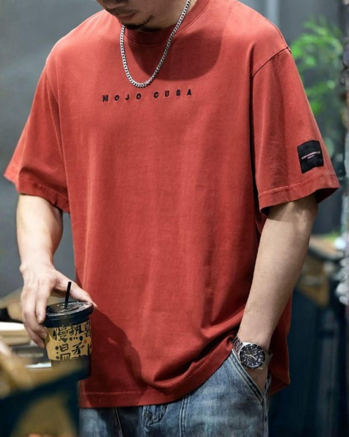 crew neck logo print t-shirt 2color 【ACT0033】