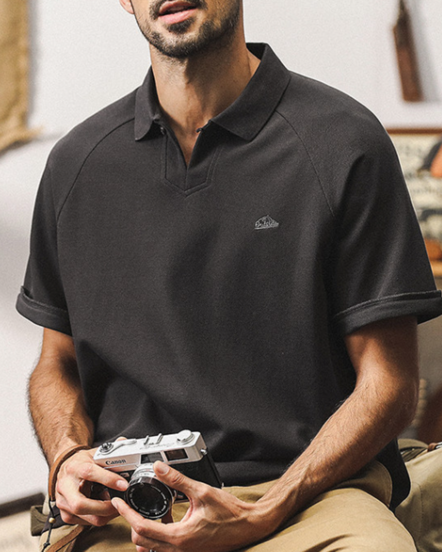 heavy chinese collar polo shirt 3color 【ACT0238】