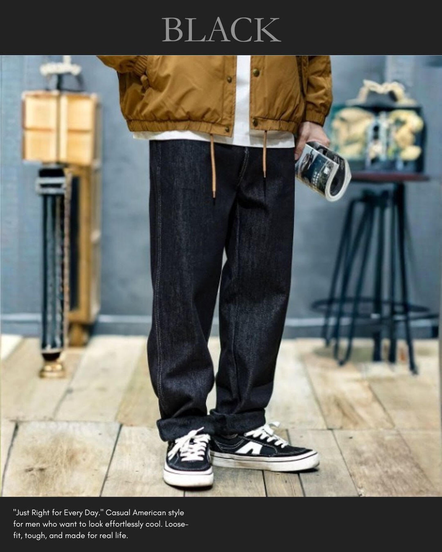 vintage straight denim pants 2color 【ACT0011】