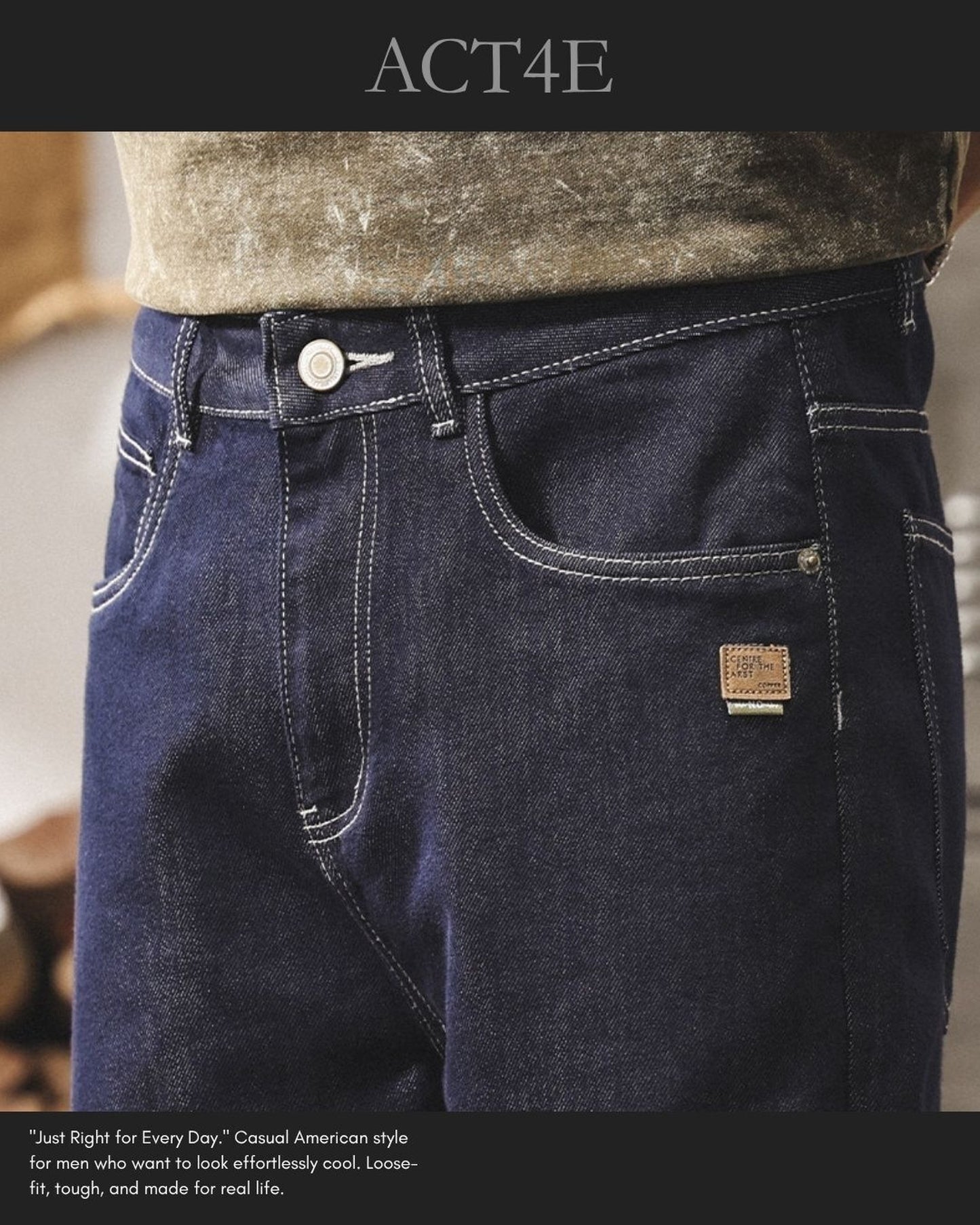 vintage raw wash straight denim pants 2color 【ACT0215】
