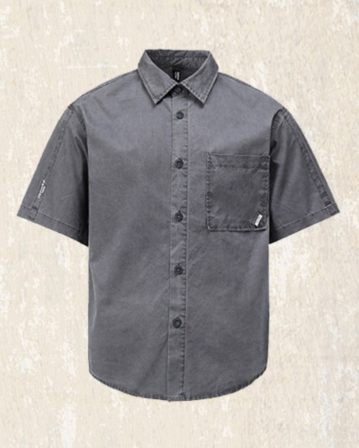 vintage washed loose military short sleeve shirt 2color 【ACT0246】
